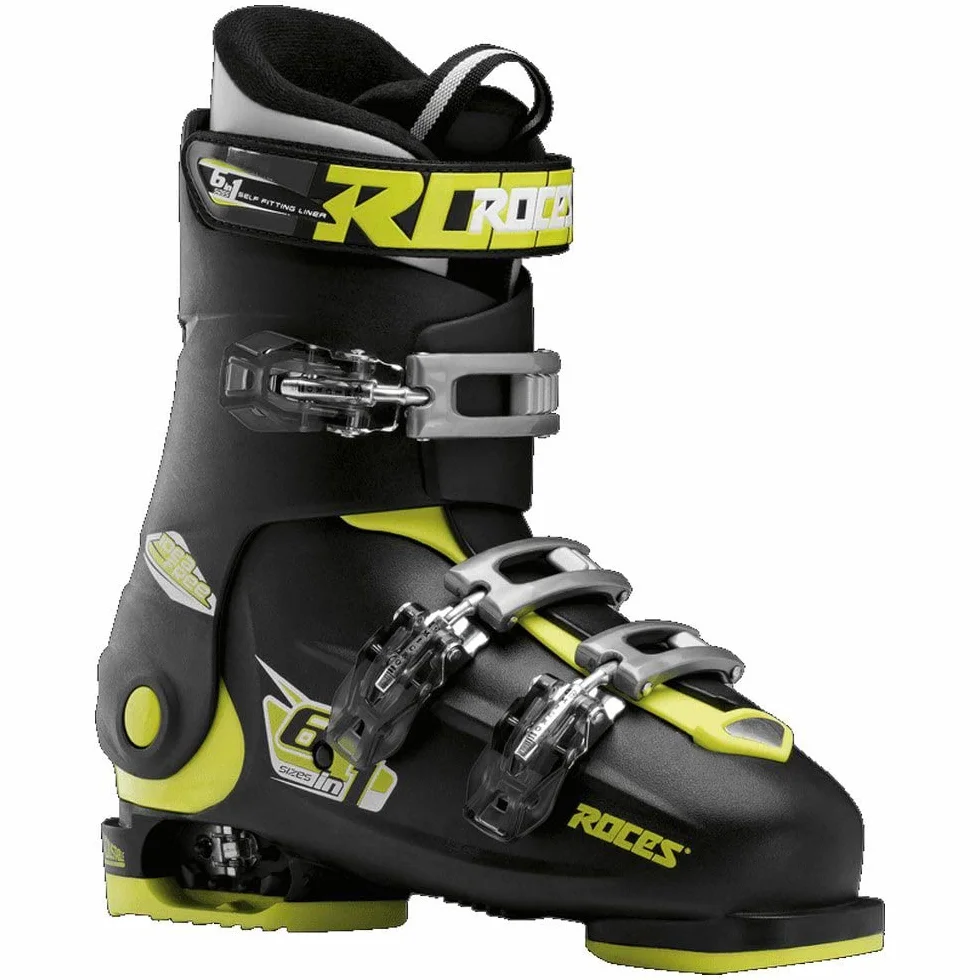 ROCES Atomic Chaussures de Ski Enfant Taille Ajustable Noir Black-Lime 36/40