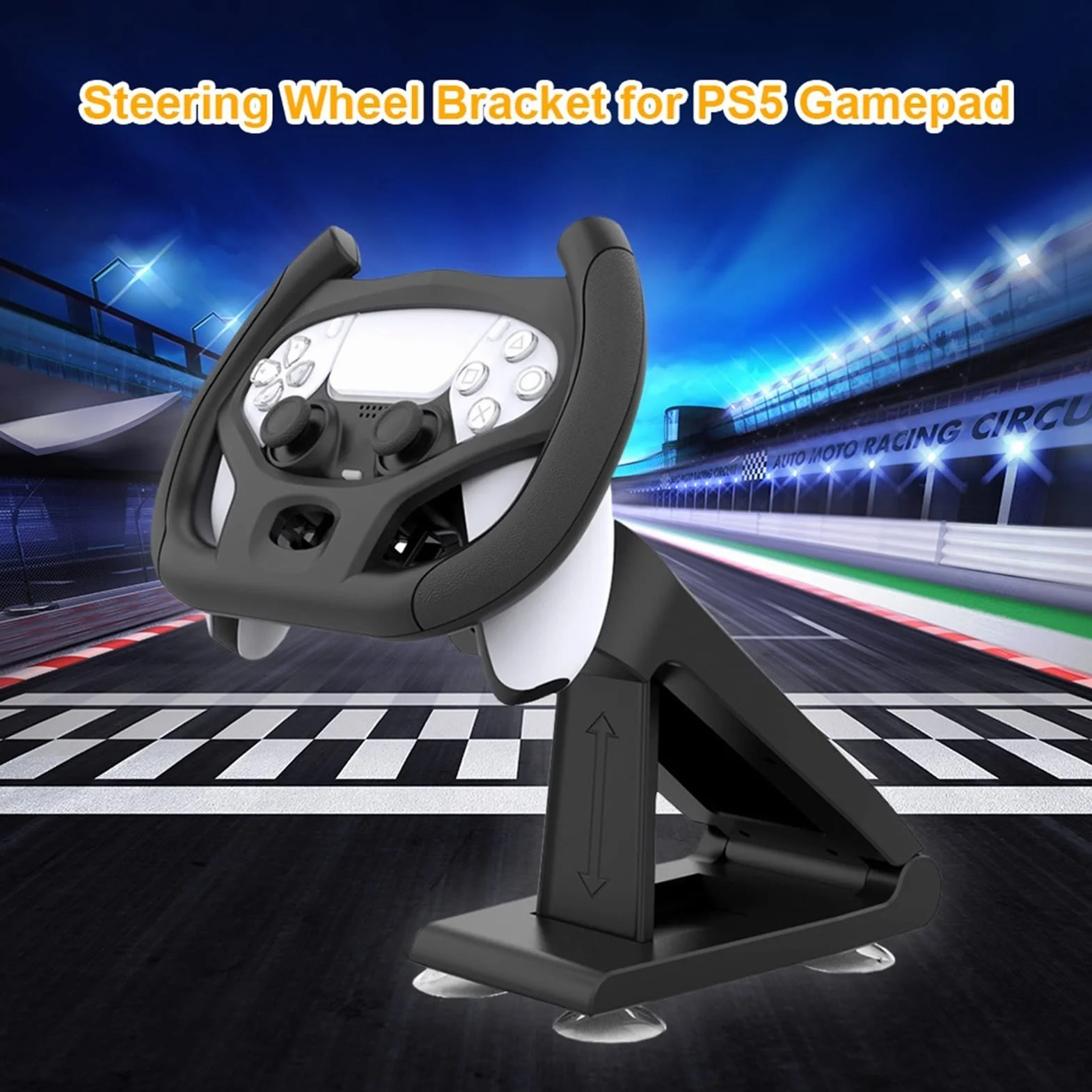 Volant De Jeu PS5 Jeux De Course Voiture Poignée Support Électronique Noir