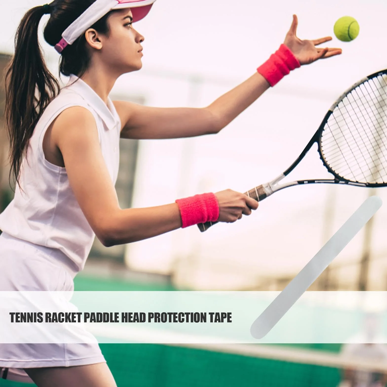 Bande de protection transparente pour cadre de raquette de tennis