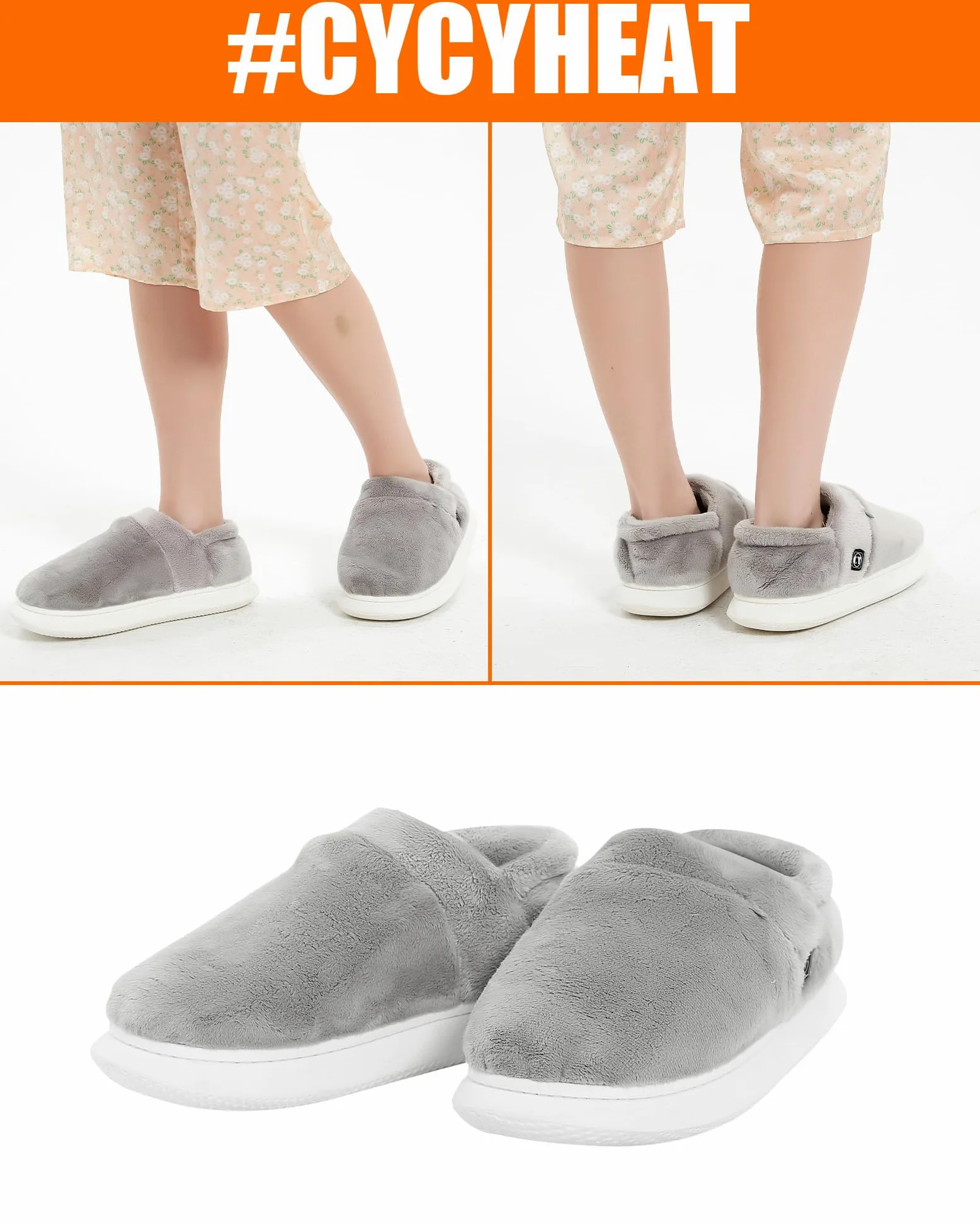 Chaussons Chauffants Femme et Homme – Pantoufles Chauffantes Électriques avec 2 Batteries 4000mAh