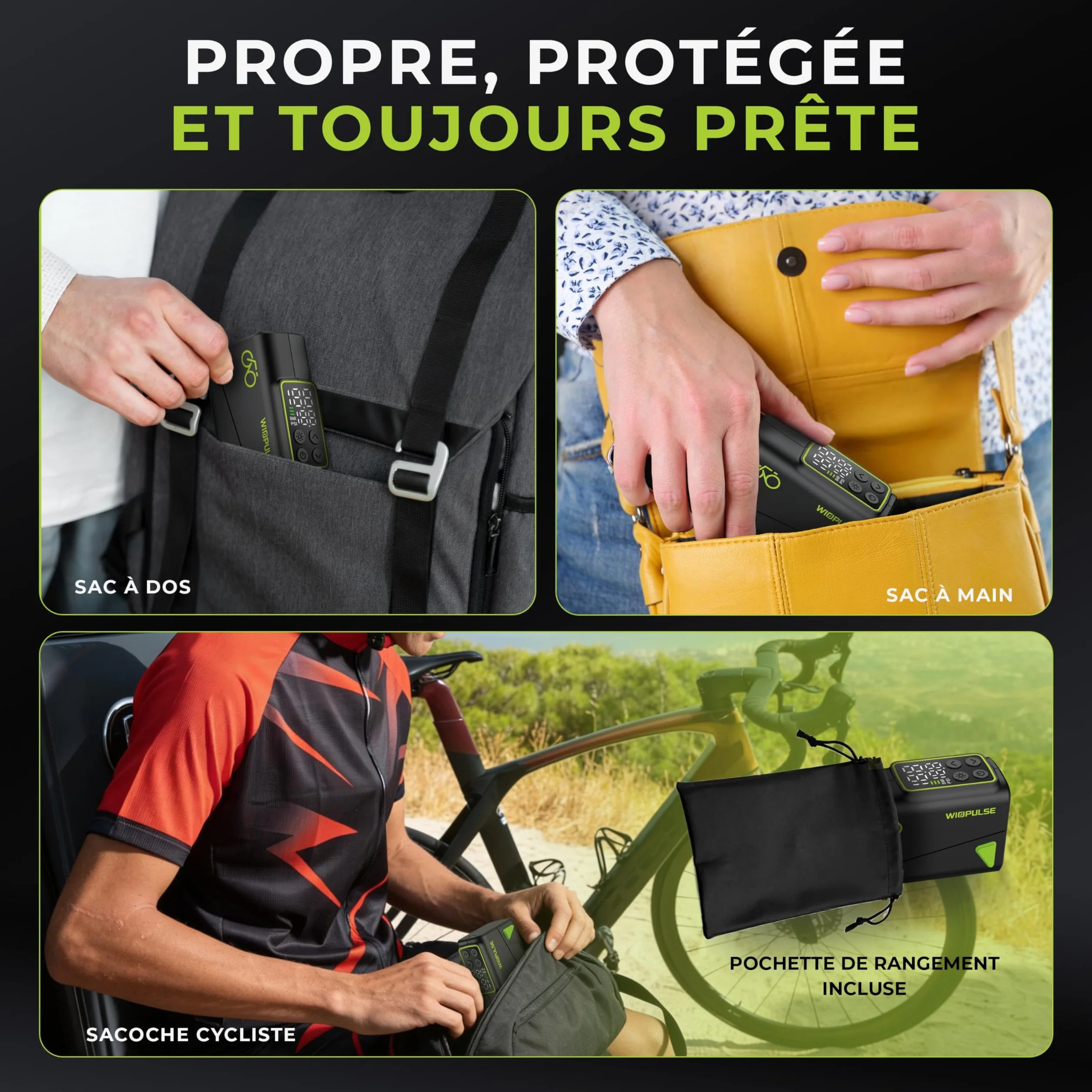 Mini Pompe Vélo Électrique 150 PSI Compresseur Portable LCD Arrêt Auto LED Presta Schrader