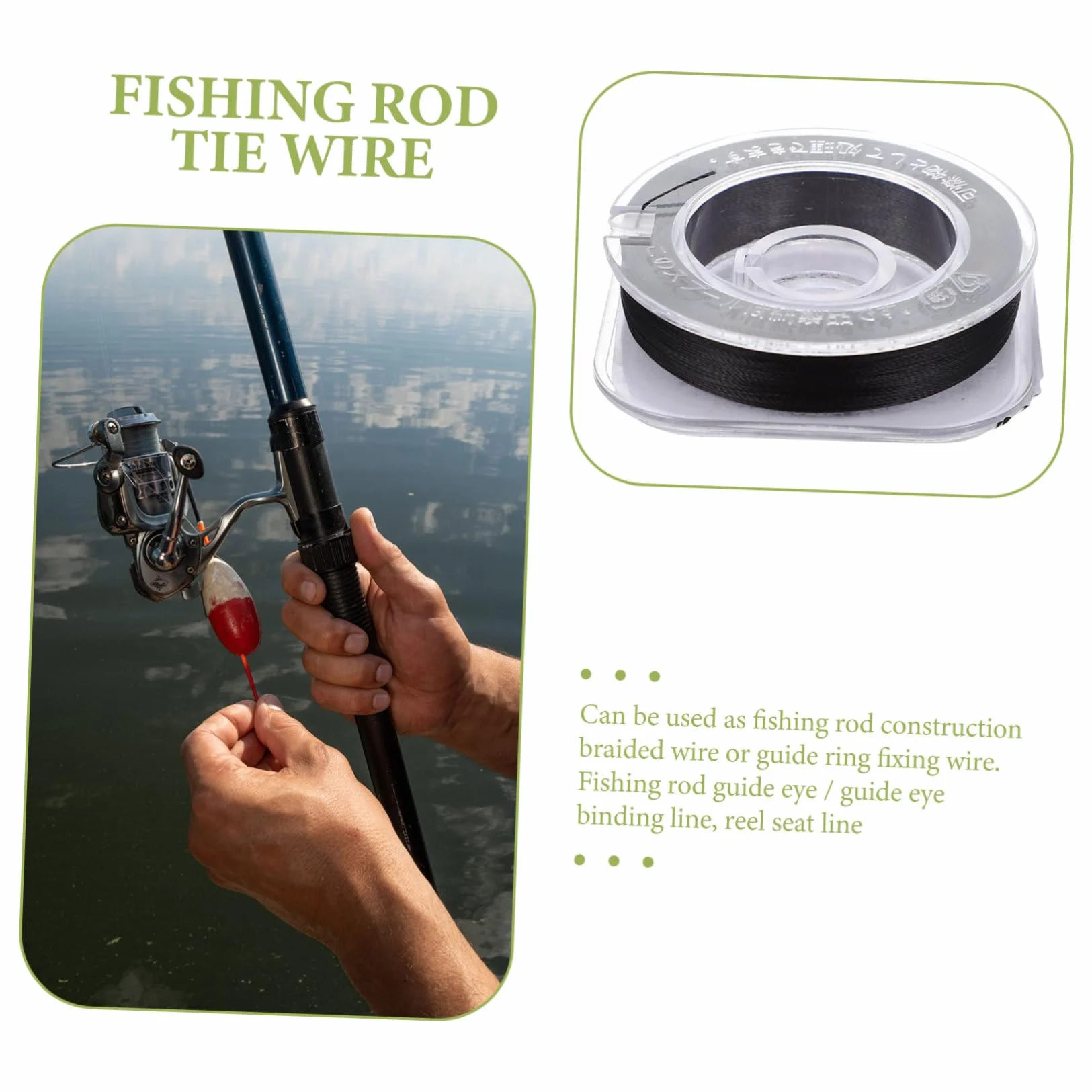 Anneau de Cravate de Canne à pêche Fil d'attache WOONEKY 1 Rouleau Fourniture de Canne à pêche