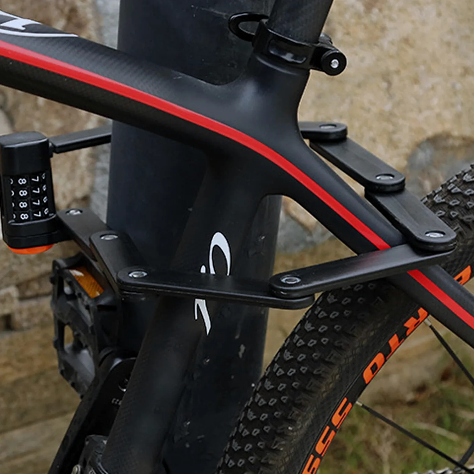 Serrure de Vélo en Acier Allié Serrure Pliante VTT Serrure de Vélo de Route Antivol Mot de Passe Serrure Sécurité Accessoires de Cyclisme