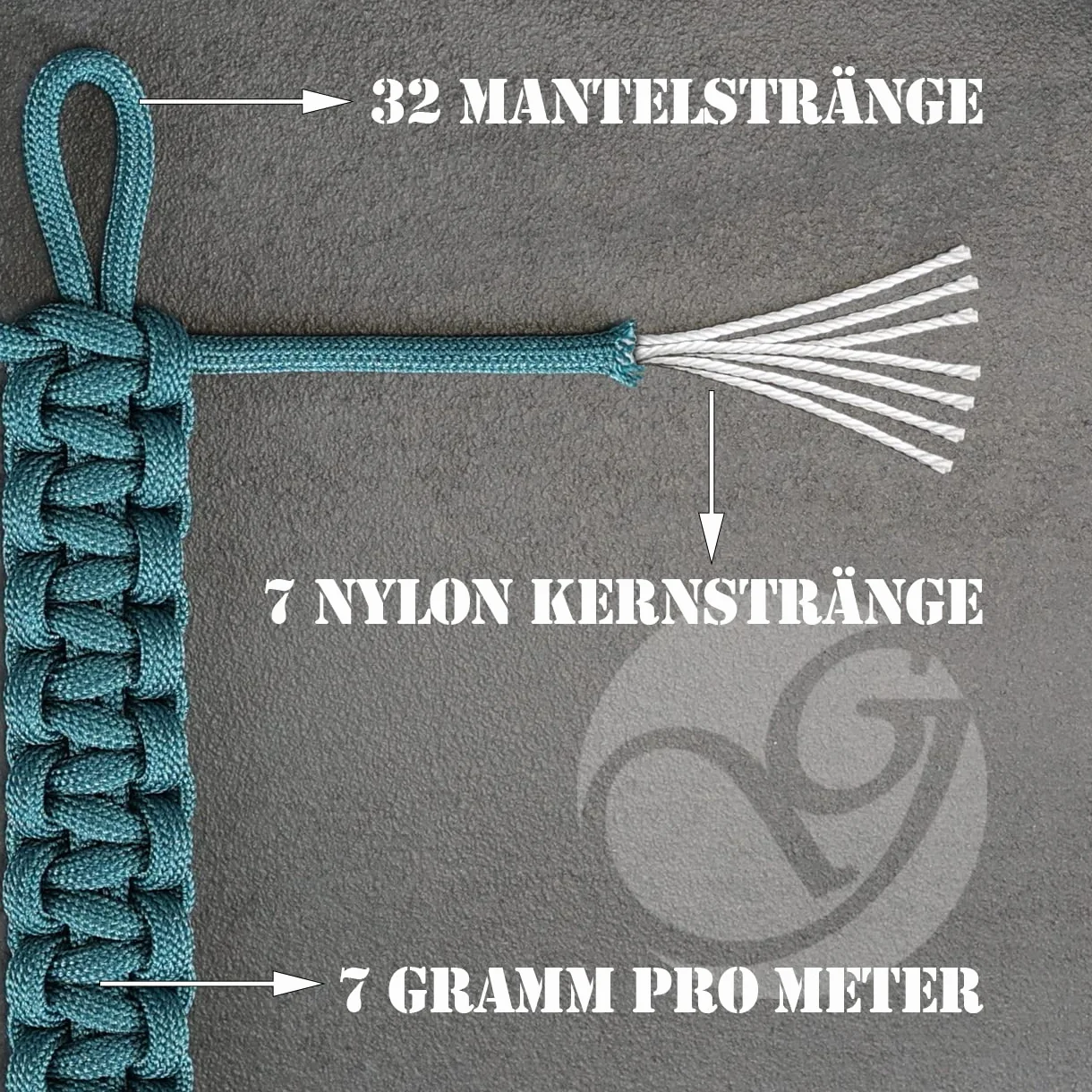 Corde Paracord 550 4mm 30m Camouflage Vert Marron Blanc 7 brins Noyau 250 kg 550 LB Camping Survie