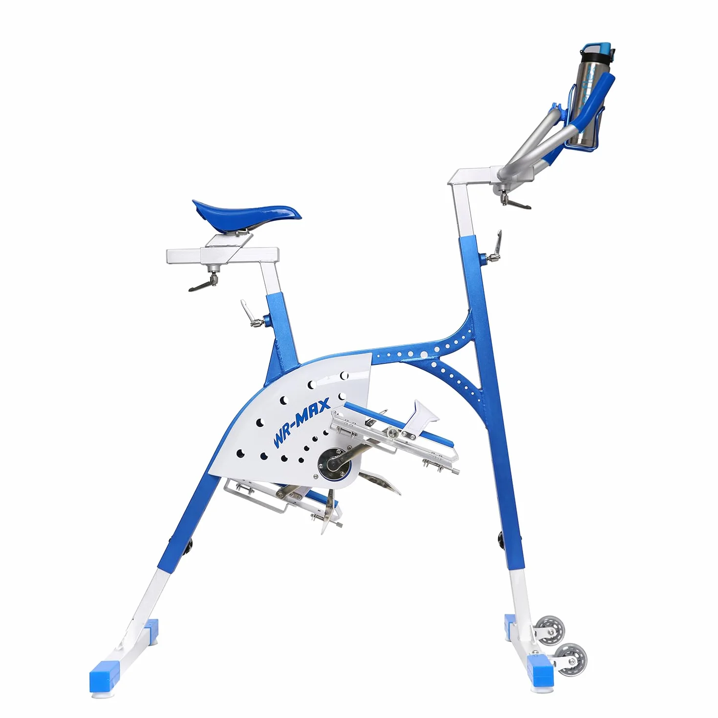 Waterflex Aquabike Aluminium WR Max WX-WRMAX1 - Vélo de Piscine Athléthique - Résistance Hydraulique - Effet Drait - Ergonomie Adaptative - Prof. 1,1-1,6m Bleu, Léger