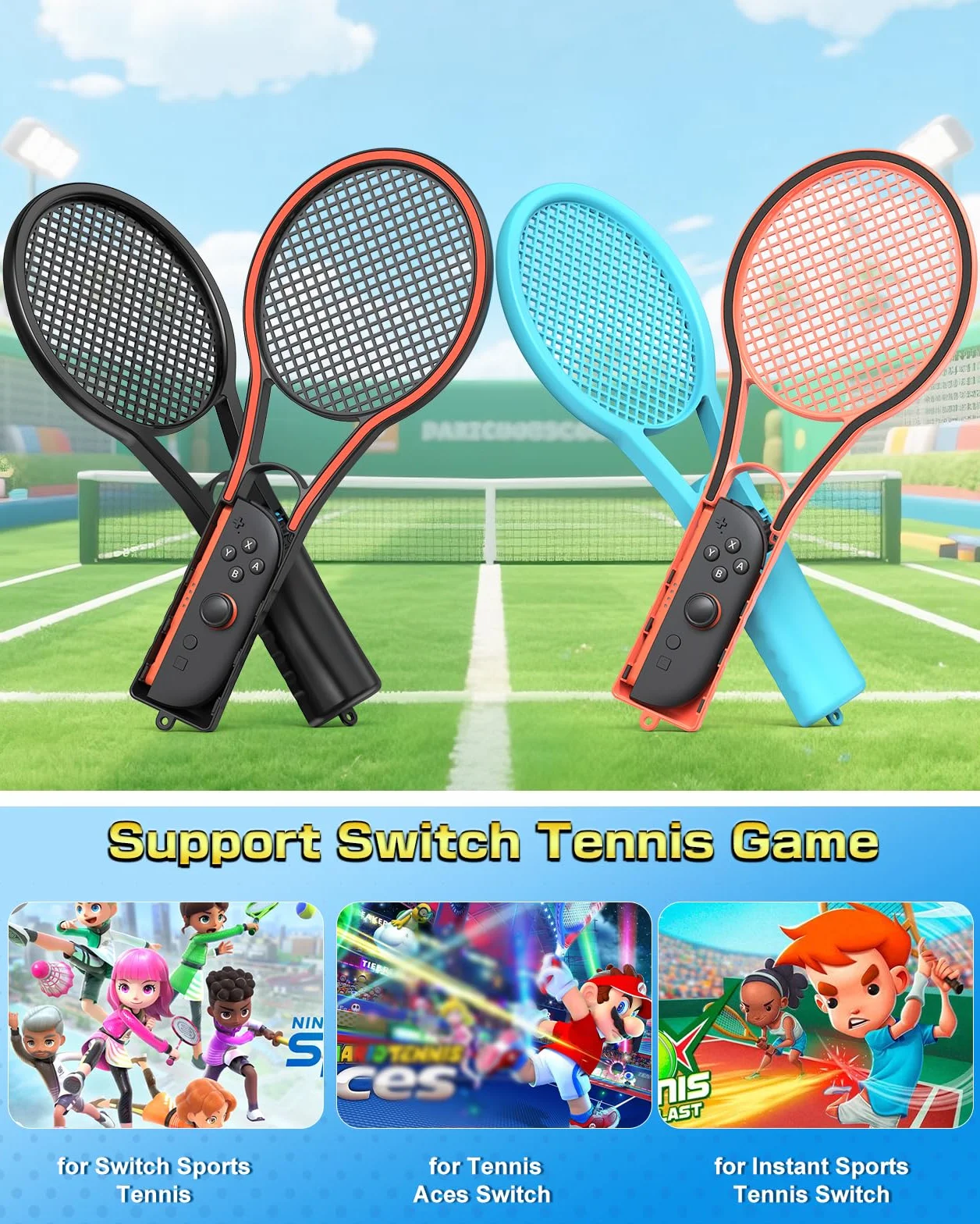 4-Pack Tennis Racket for Switch 2