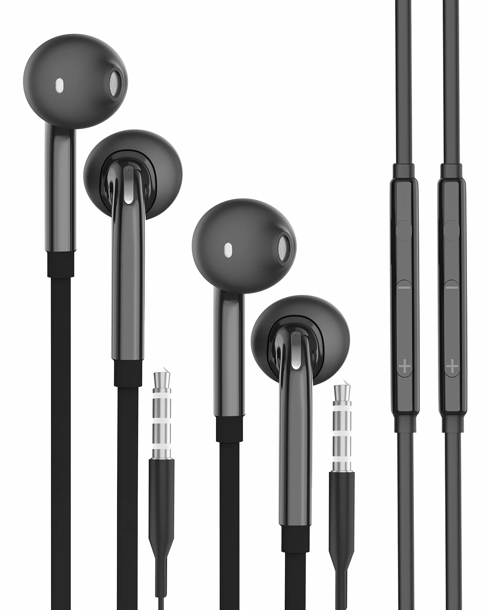 Écouteurs Filaire Jack 3.5mm Lot de 2 Casque AUX Audio Réducteur Bruit Stéréo