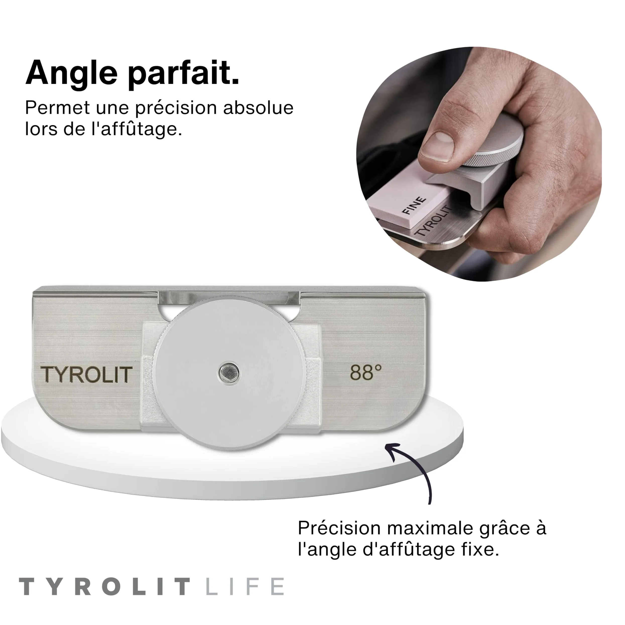 Tyrolit Ponceuse de bord Life pour skis et snowboard en acier inoxydable avec angle de ponçage 88° - Tuner Edge pour skis et bords de ski plus tranchants comme le service de ski