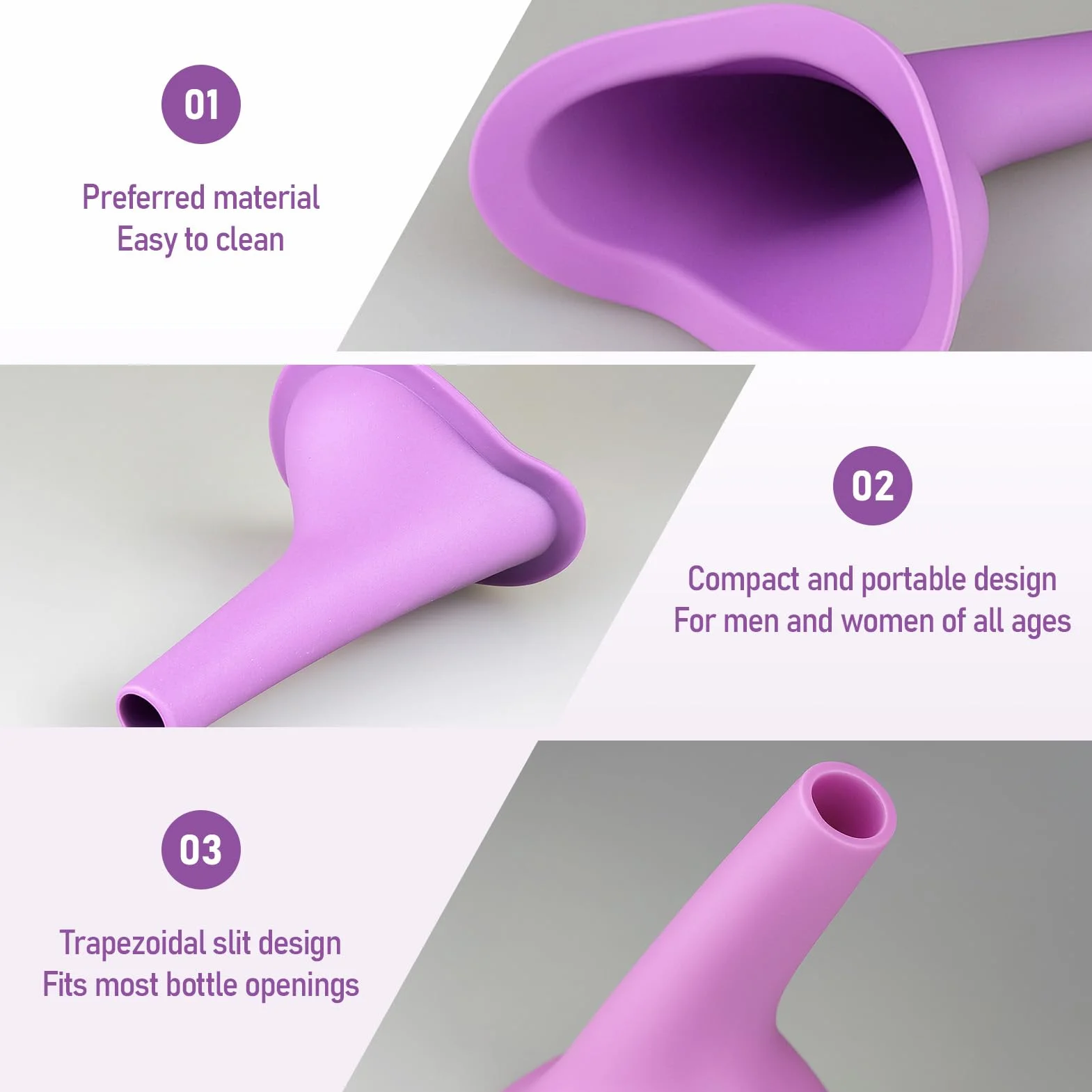 Urinoir pour Femme Pisse Debout 2pcs Réutilisable Festival Camping Randonnée