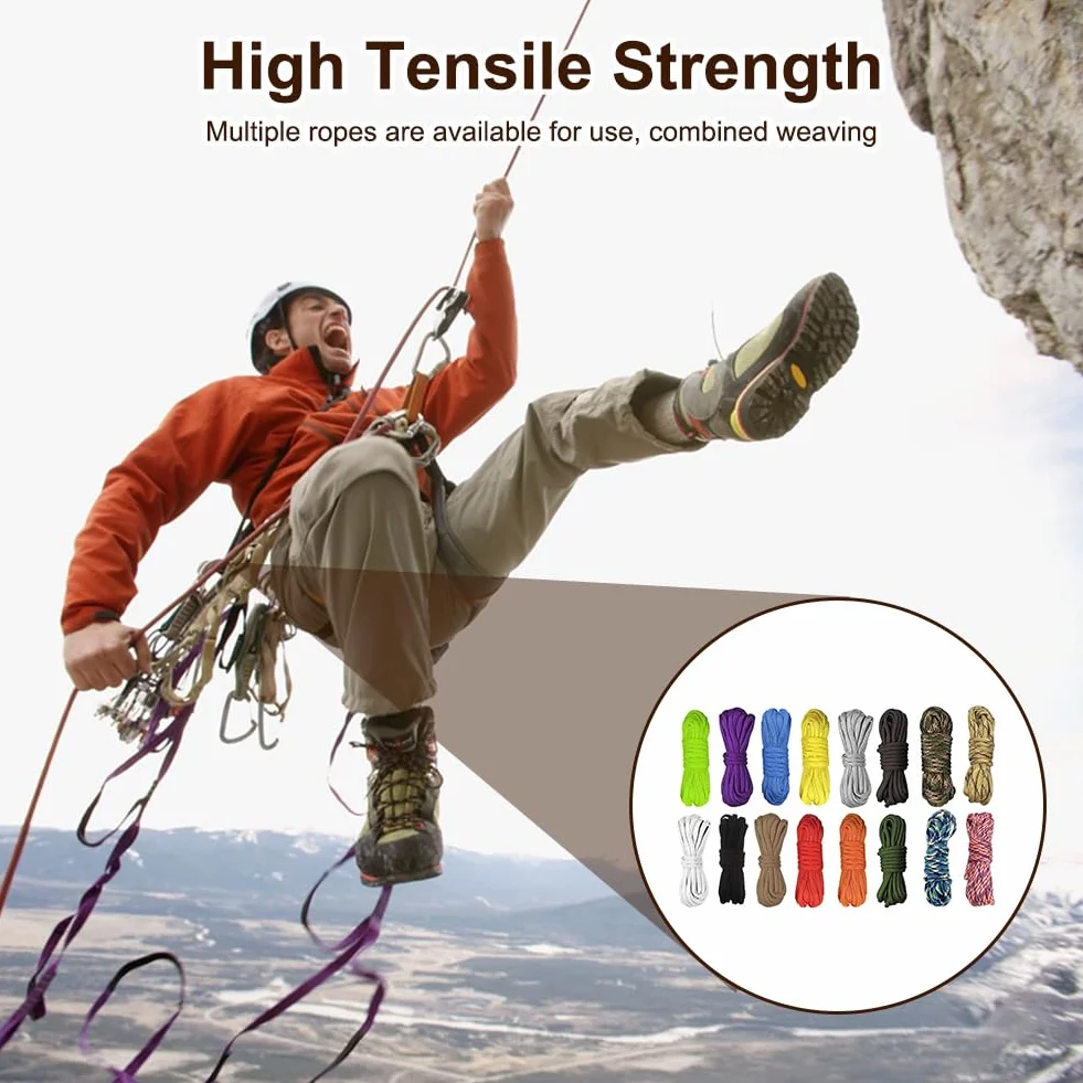 FARYODI Paracord 550 Corde 4 mm 7 noyaux nylon multi-usages bricolage bracelet laisse chien camping survie