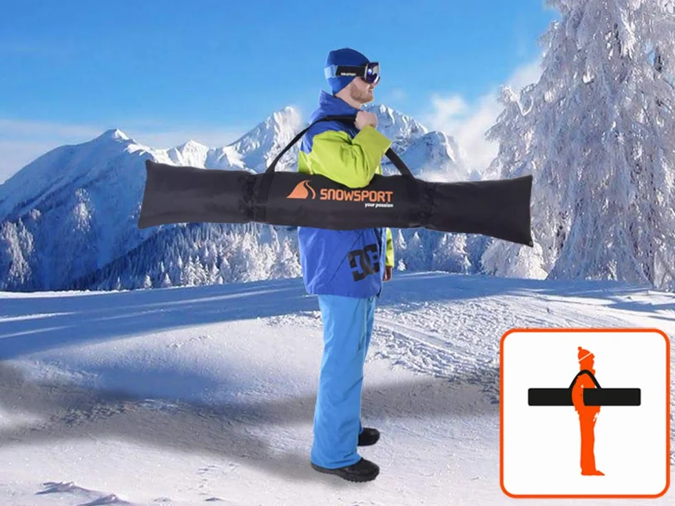 Snowsport SuperPro Housse de ski 5 en 1 150-180 cm sac à dos pour skis et bâtons