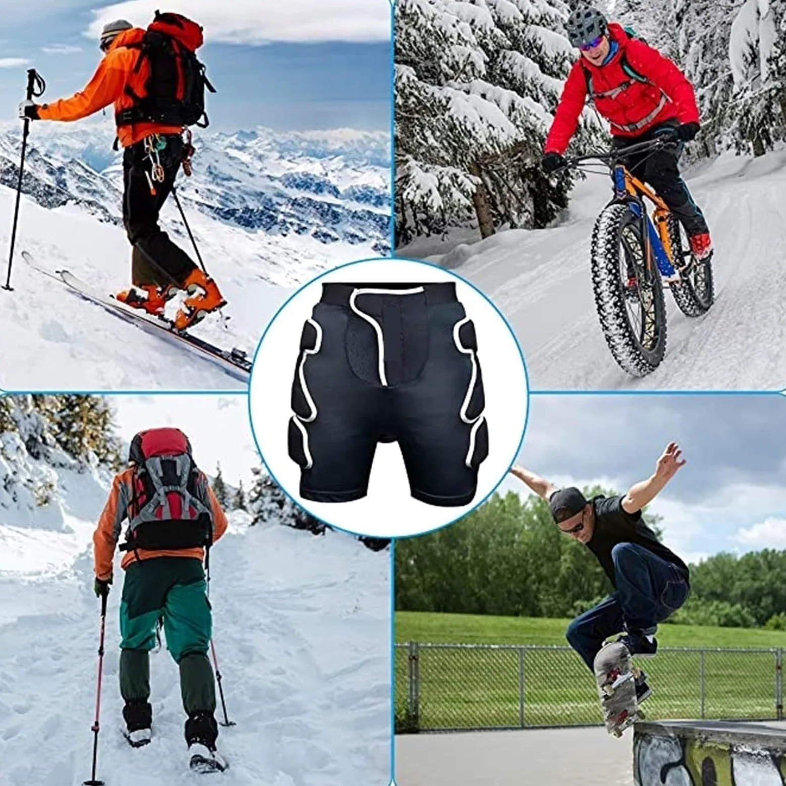Short De Protection Rembourré Pour Le Ski Short de protection rembourré de ski SBR 3D EVA Équipement de protection contre les chocs rembourré for snowboard, skate et ski Ski Shorts De Protection Rembo
