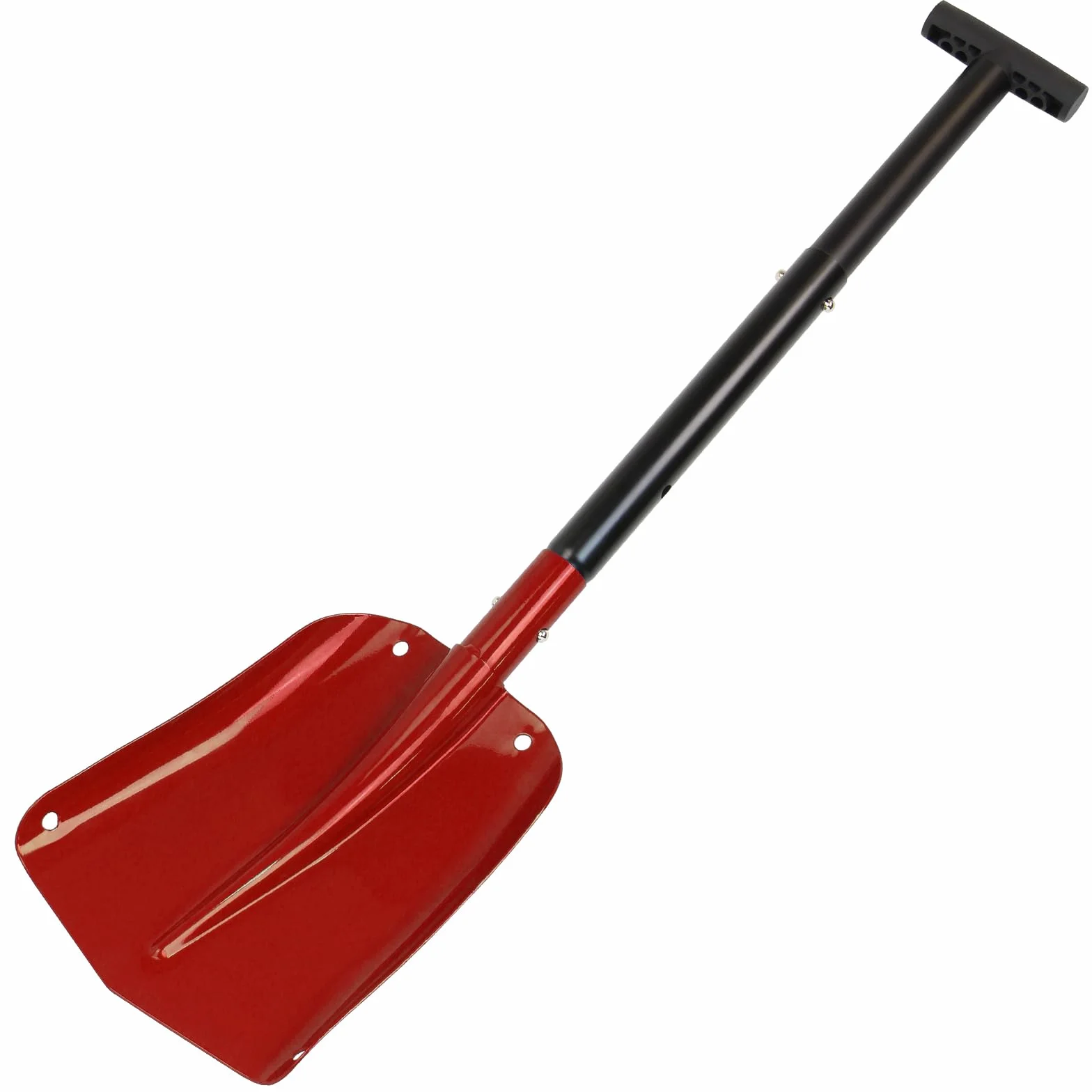 ALPIDEX Pelle Avalanche Alu Manche Extensible Pelle Neige Telescopique, Couleur:Rouge