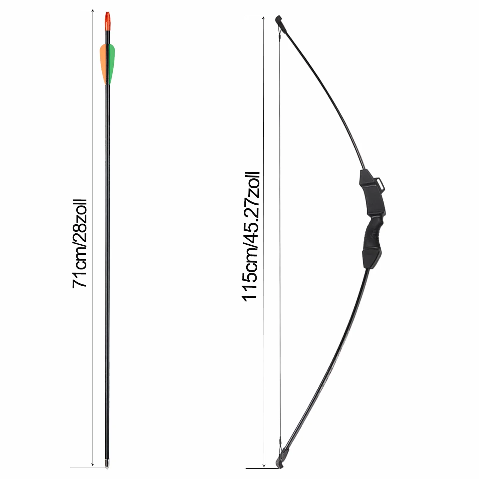Arc et flèche Takedown Arc recurve 12pcs flèches Fibre de Verre Chasse Junior Débutant 15lbs