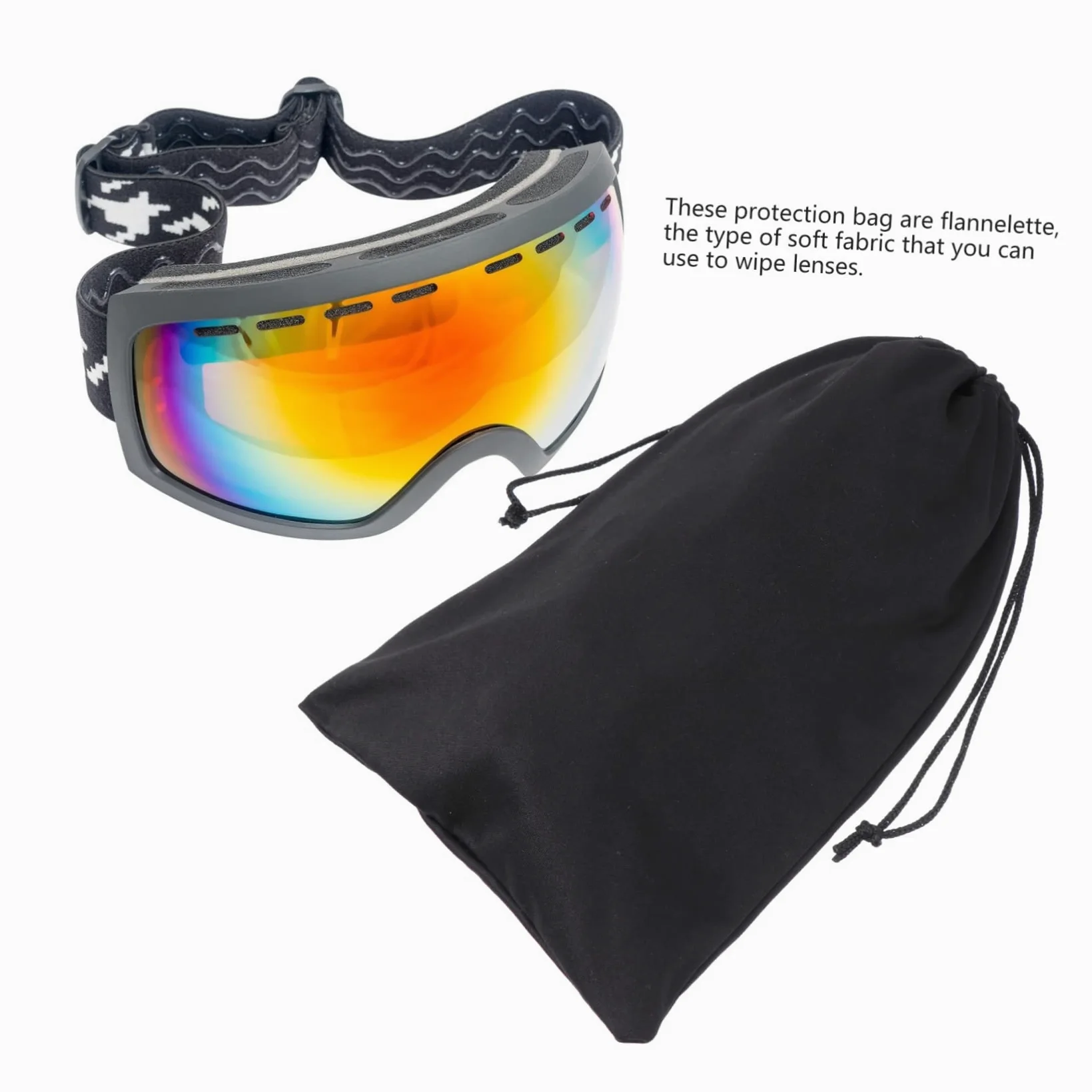 BESPORTBLE 90pièces Pochette De pour Lunettes De Ski Étui Résistant Aux Rayures pour Masques De Ski Et Accessoires pour Stockage Transport