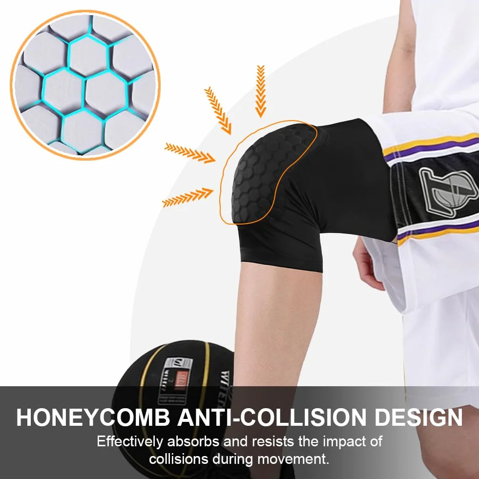 Genouillère de Sport Cellulaire Anticollion Nid d'abeille 2 Unités pour Volleyball Football Basket Danse