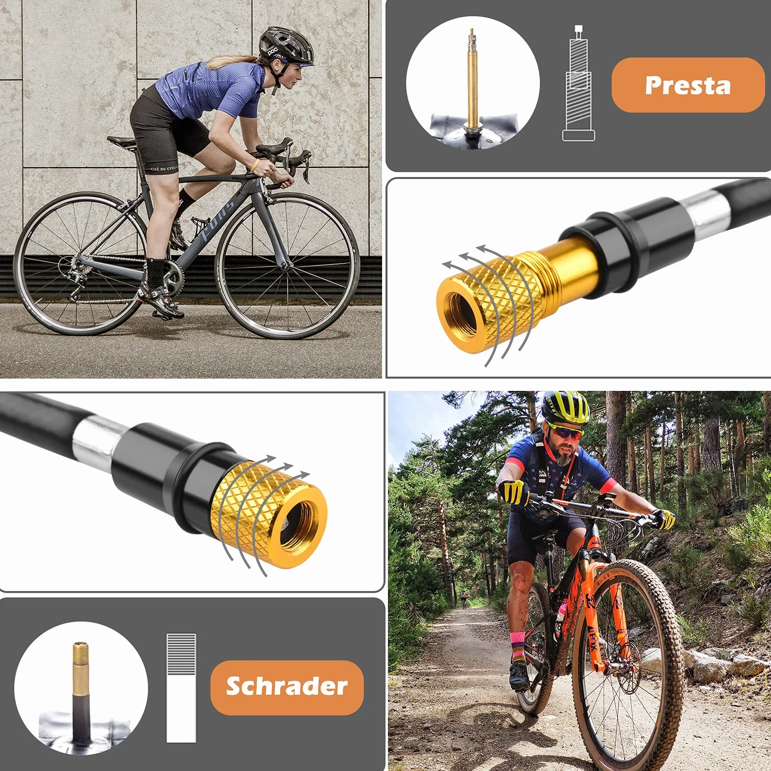 Diyife Pompe Amortisseur Haute Pression 300 PSI Mini Portative Shock Pump pour Fourche Avant Suspension Arrière Vélos VTT