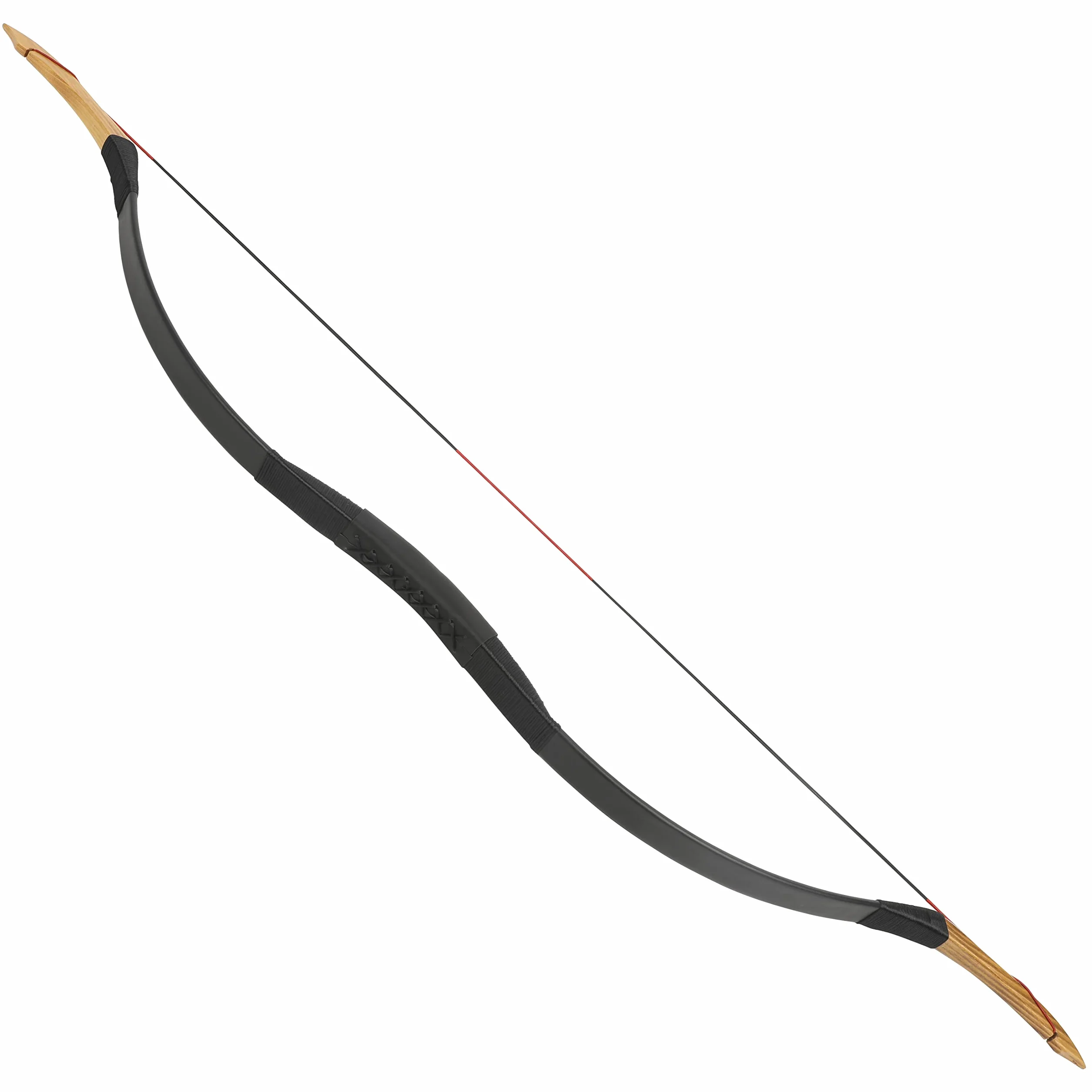 Arc Traditionnel Classique Longbow Sport Tir à l'arc Bois Fait Main pour Adultes Débutant 35Lbs