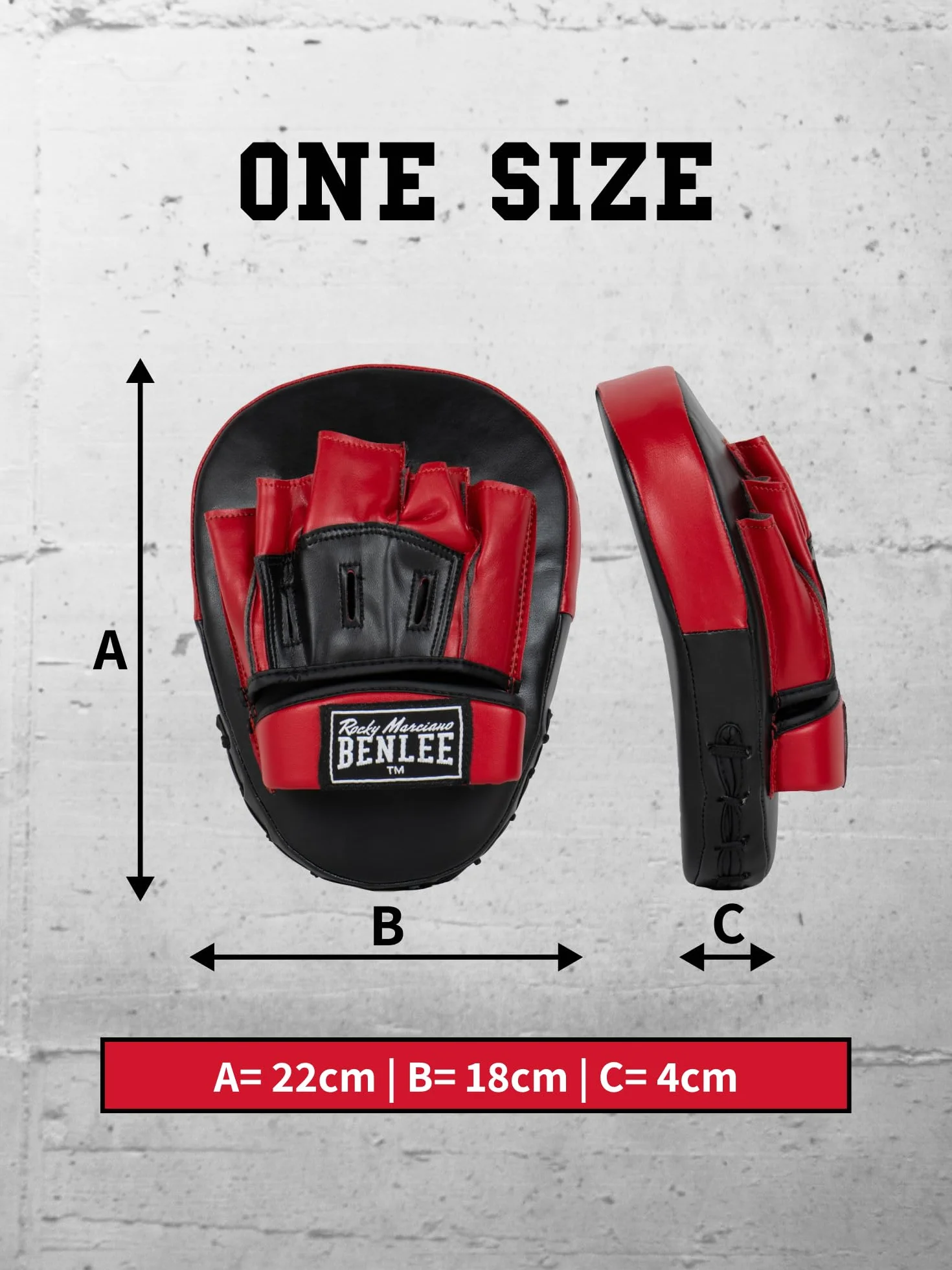 BenLee Punch Mittens Faux Leather Dewey One Size Black/Red