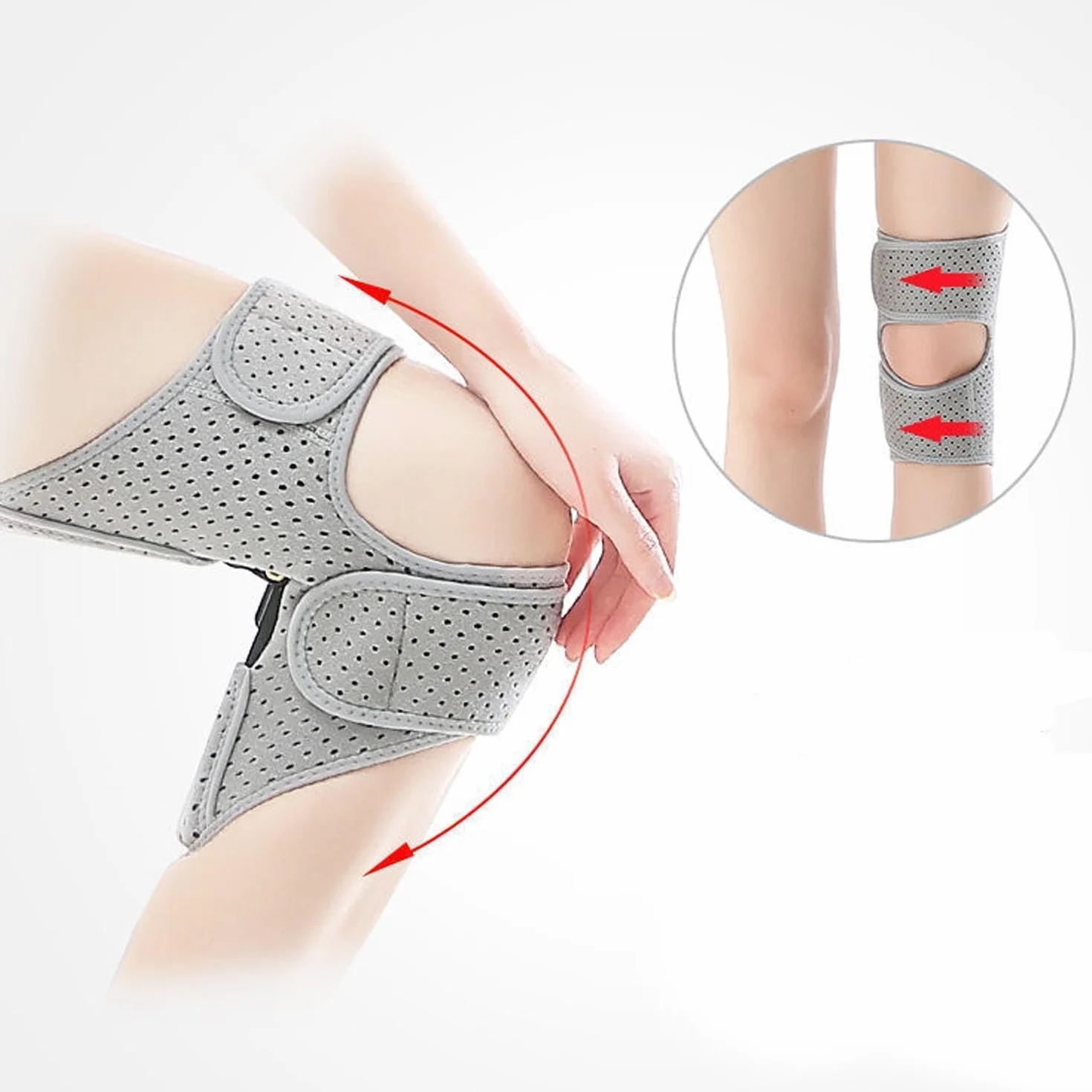 Attelle de soutien pour le genou à ressorts réglables, dispositif d'assistance pour personnes âgées, Gris