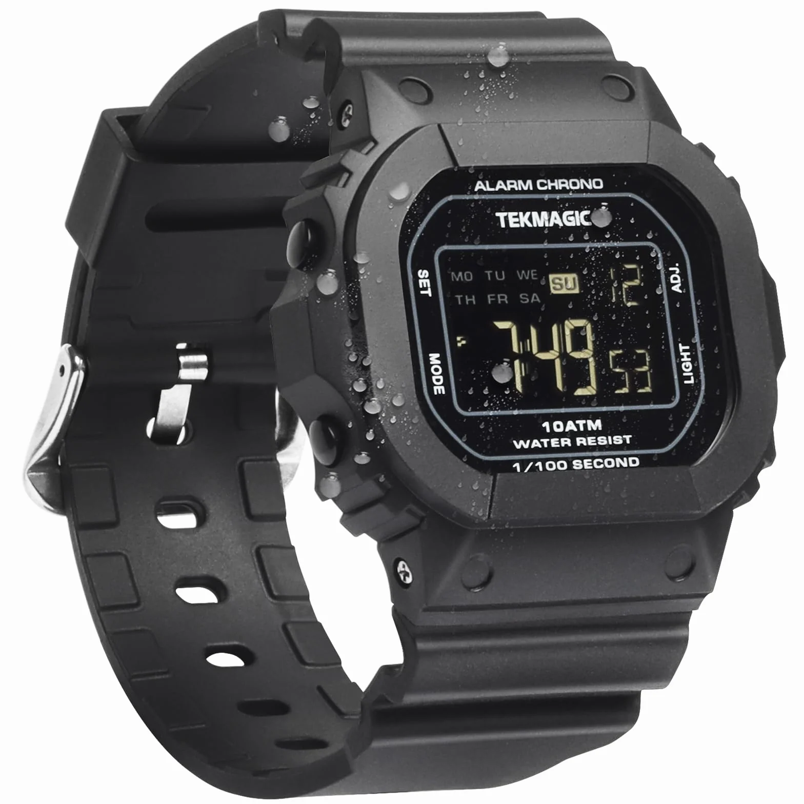 Montre Sport Résistant à l'Eau 10 ATM pour Natation Plongée avec Chronomètre et Calendrier