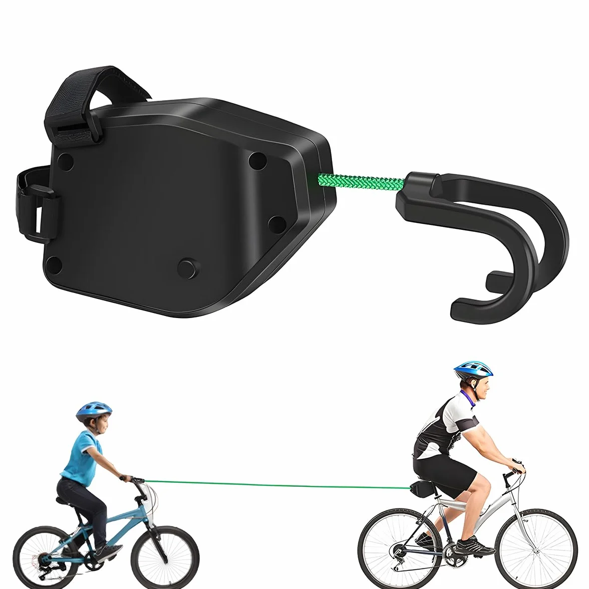 Barre de Traction Velo 2.5m, Corde de Remorquage Rétractable pour Enfant, Ceinture de Traction pour Bicyclette, Capacité 500 lbs