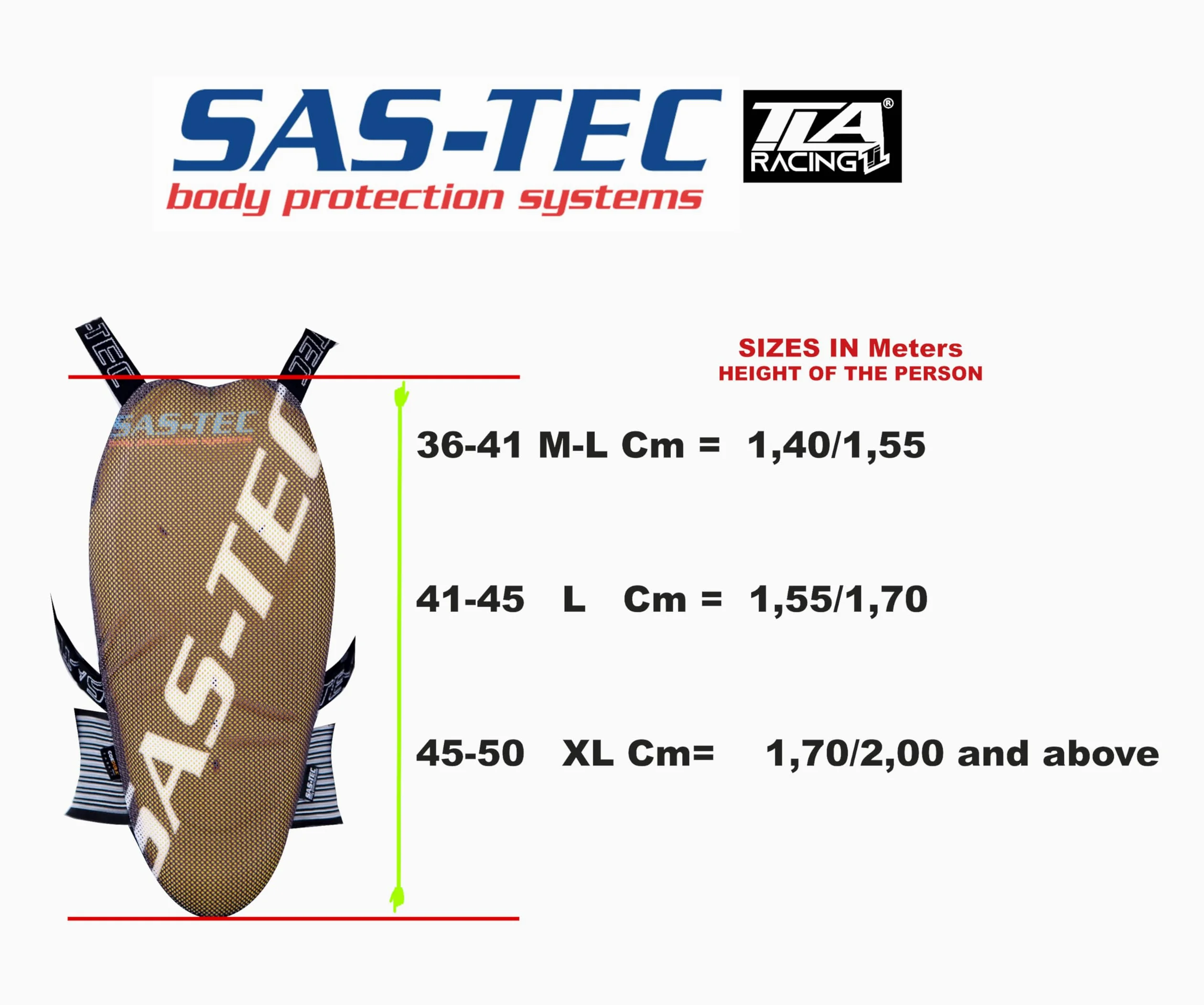 TLA Protection Dorsale SAS-TEC Niveau 2, Protection Dorsale Unisexe hoome et Femme, Gilet de Protection Dorsale pour Moto, Enduro, Motocross, Quad, Ski, MTB, Equitation, Snowboarding