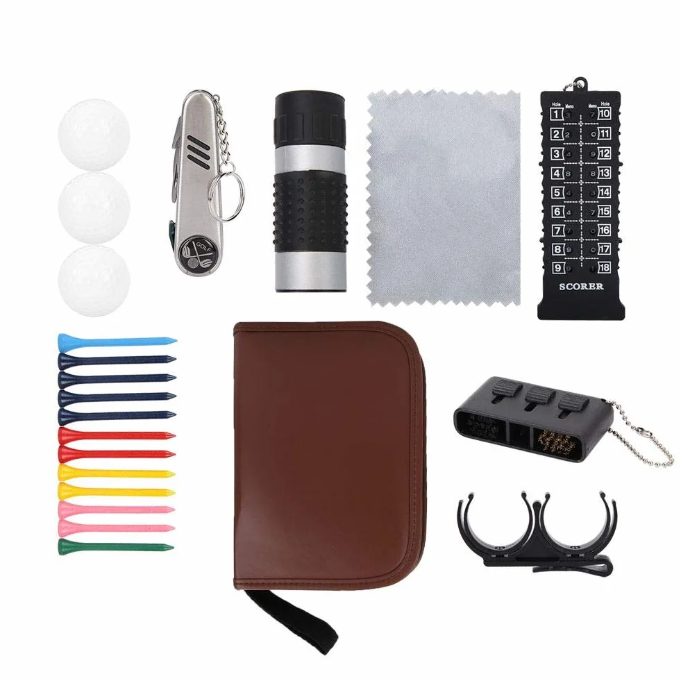 BuyWeek Sac de Trousse à Outils de Golf, Accessoires de Golf pour Homme et Femme, Trousse à Outils de Golf multifonctionnelle, Sac en PU pour Cadeau de Golf