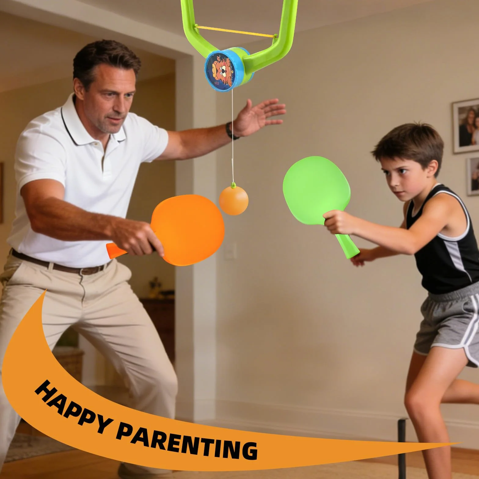 Entraîneur de tennis de table réglable à suspendre pour porte - Sans outil - Jeu intérieur familial