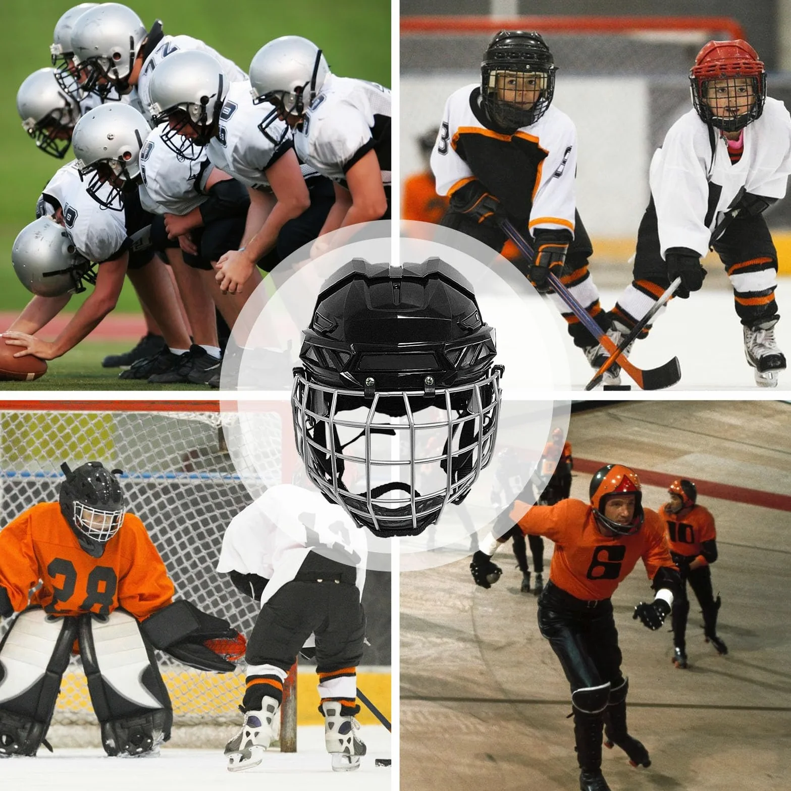 Casques de hockey pour homme | Masque facial de hockey | Casques de hockey sur glace robustes et sûrs combinés avec cage, équipement de protection pour hockey sur glace