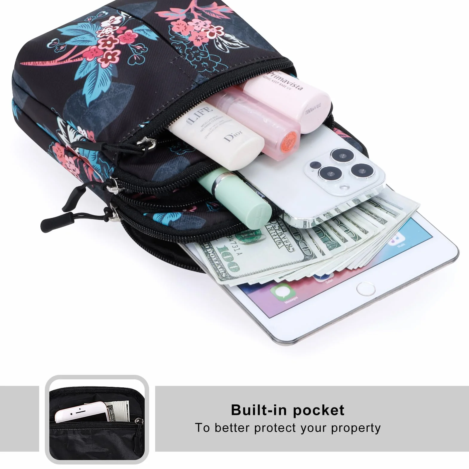HUA ANGEL Petit Sac Bandouliere Femme Léger Sac Ceinture Multicolore Sac Banane Sangle Interchangeable Homme Femme Jogging Vélo Sport Voyage