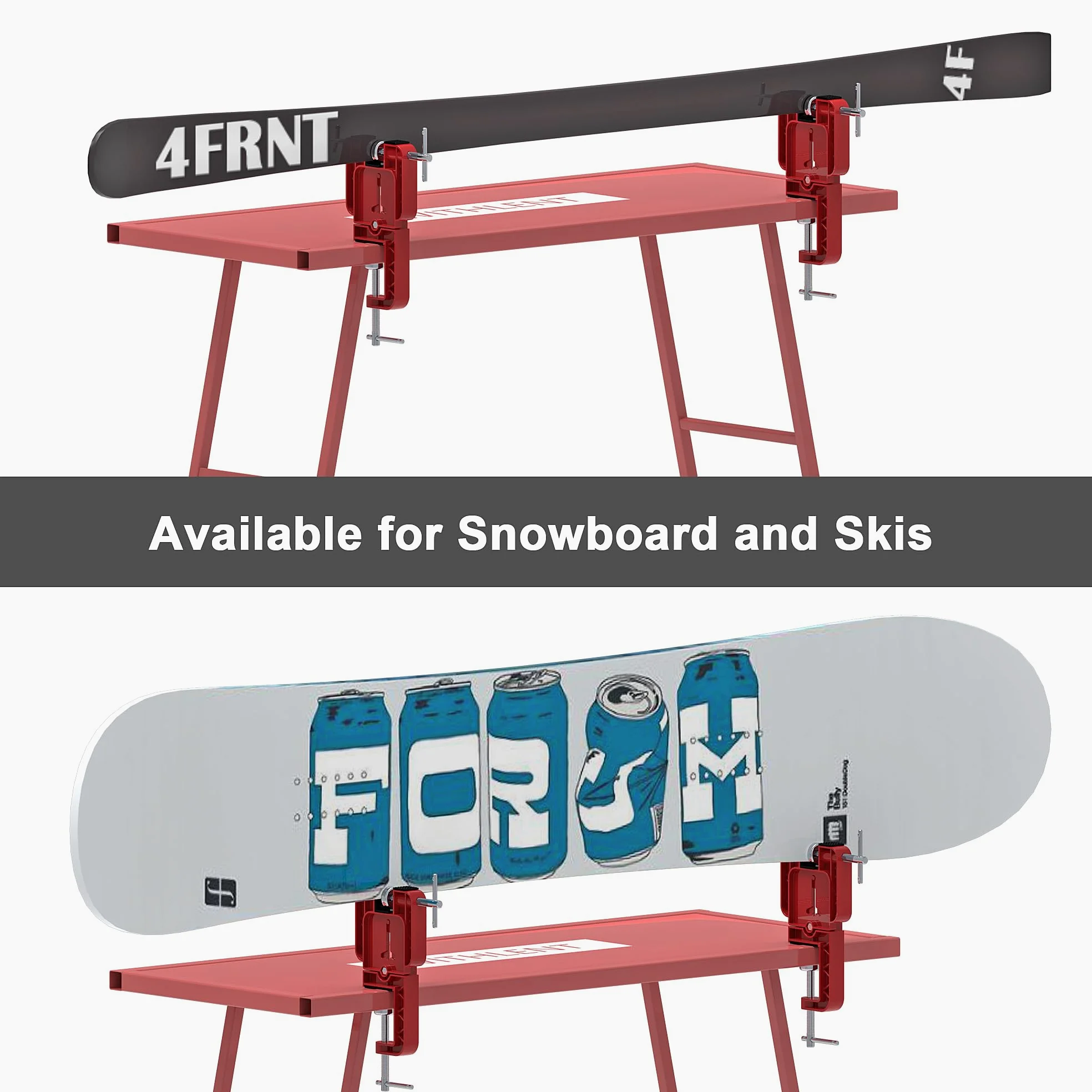 WITHLENT Support de Ski – Alpine Ski Vise Pro pour Le réglage du Ski et la Croissance, Angle et Hauteur réglables Durable et Stable – Ouverture de mâchoires jusqu'à 105 mm