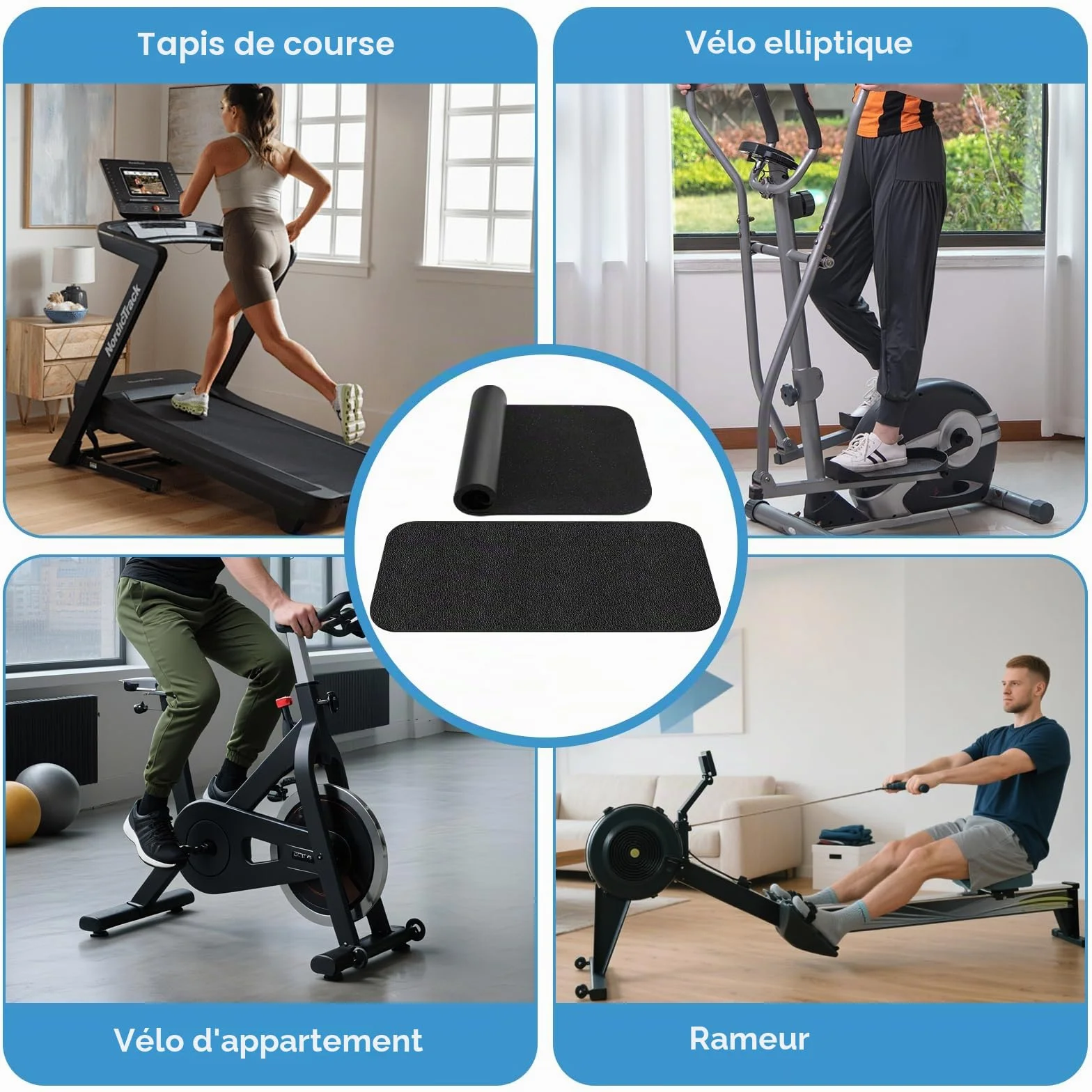Erzekrim Tapis de protection sport fitness 28 x 70 cm 2 pièces 6 mm d'épaisseur
