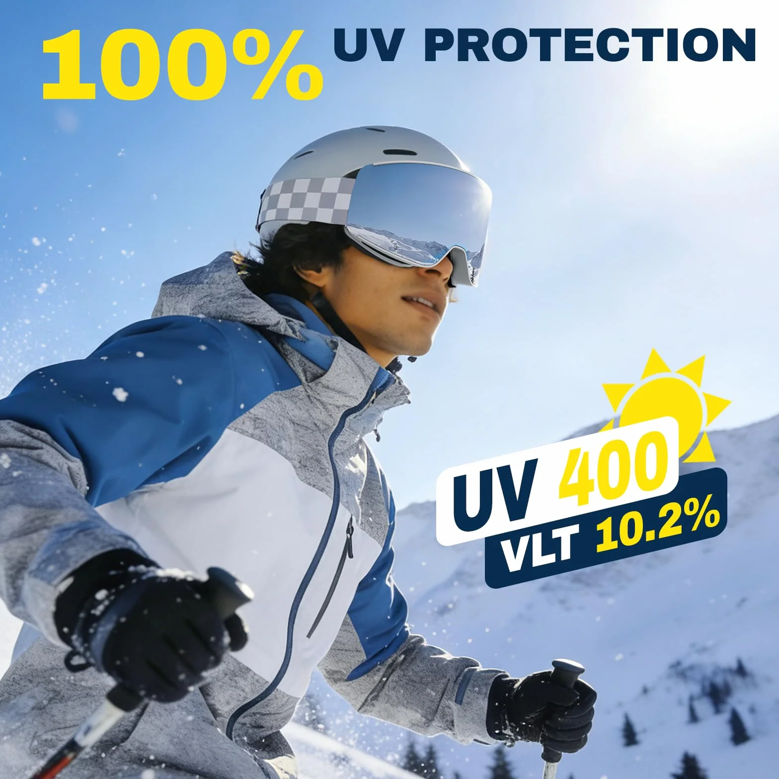 Kit de Lunettes de Ski Magnétique avec 2 Écrans Détachables, Design Torique, Anti-UV, Anti-buée