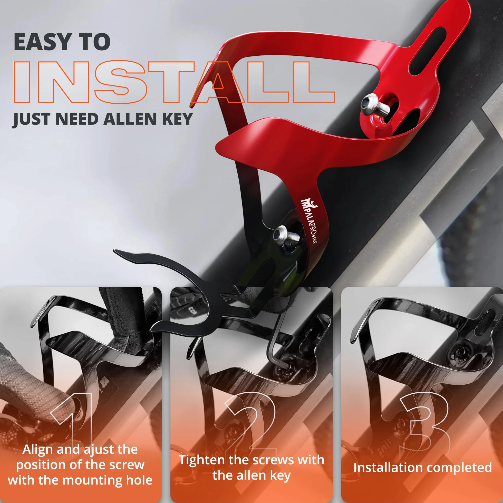 Porte Gourde Velo VTT Route Aluminium Électroplaqué Ultraléger 26 g Accès Frontal Adaptateur Bouteilles Eau Jetables Rouge