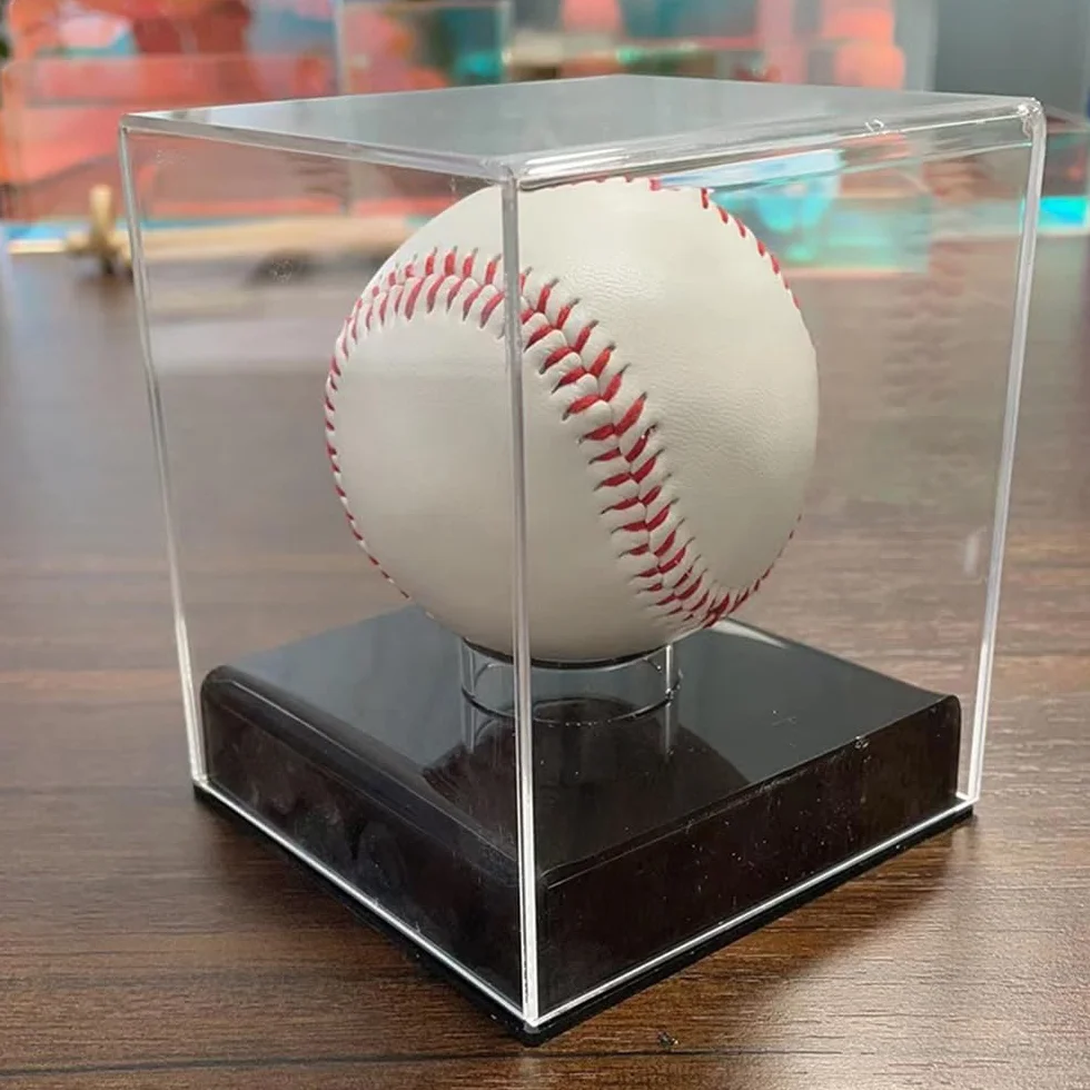 Vitrine Baseball en Acrylique Transparente Autographiée avec Base pour Balle de Golf