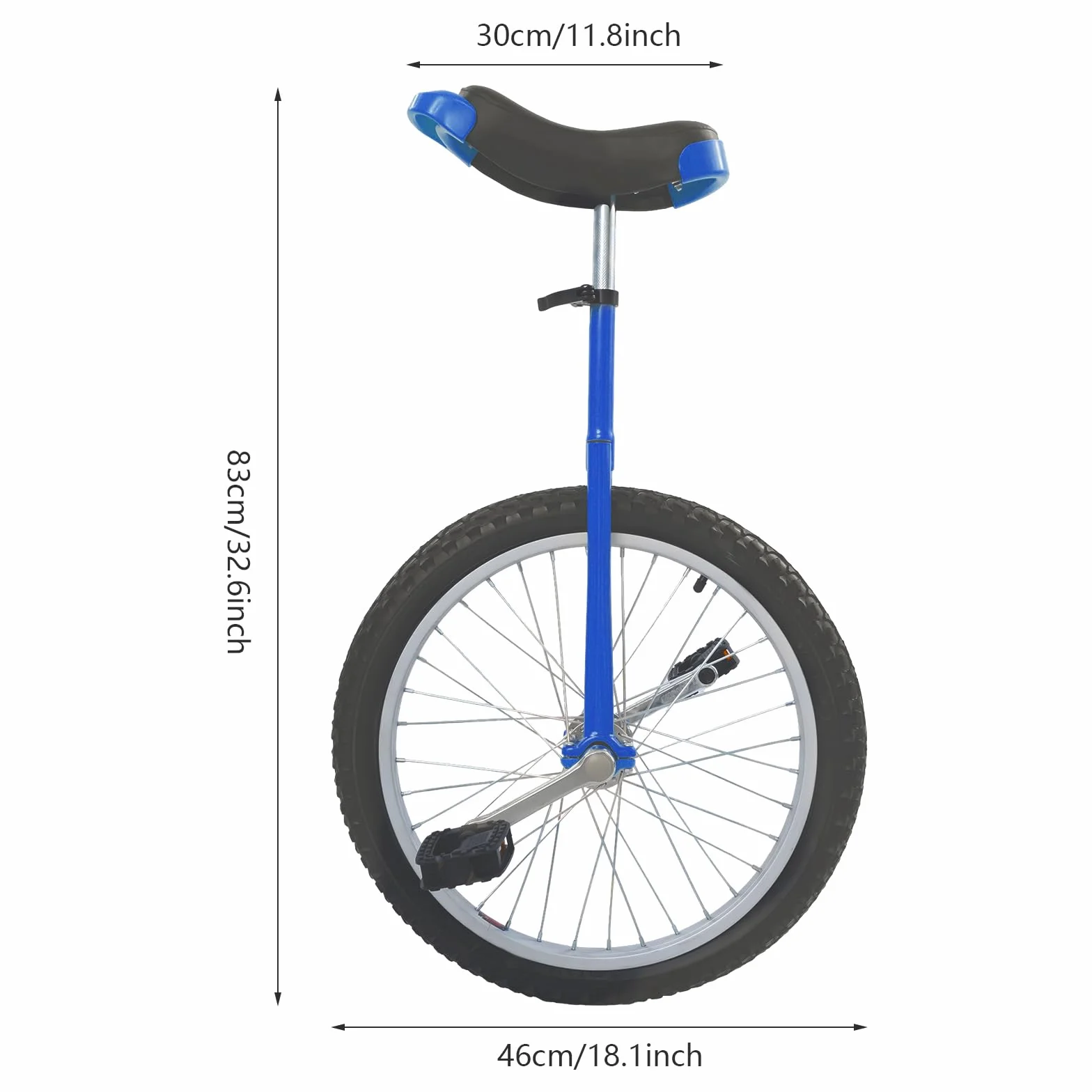 Monocycle 45,7 cm - Entraînement d'équilibre avec hauteur réglable et poignée