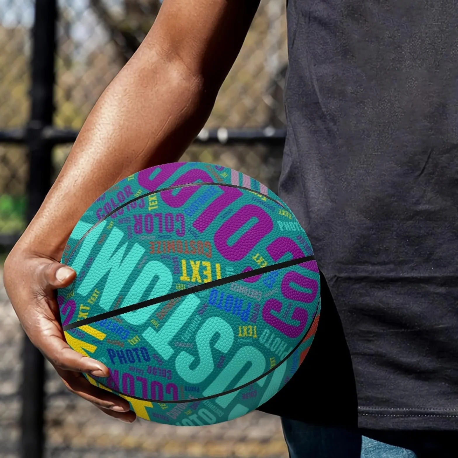 Ballon de Basket Personnalisable Taille 5/7 avec Prénom et Texte Gravé