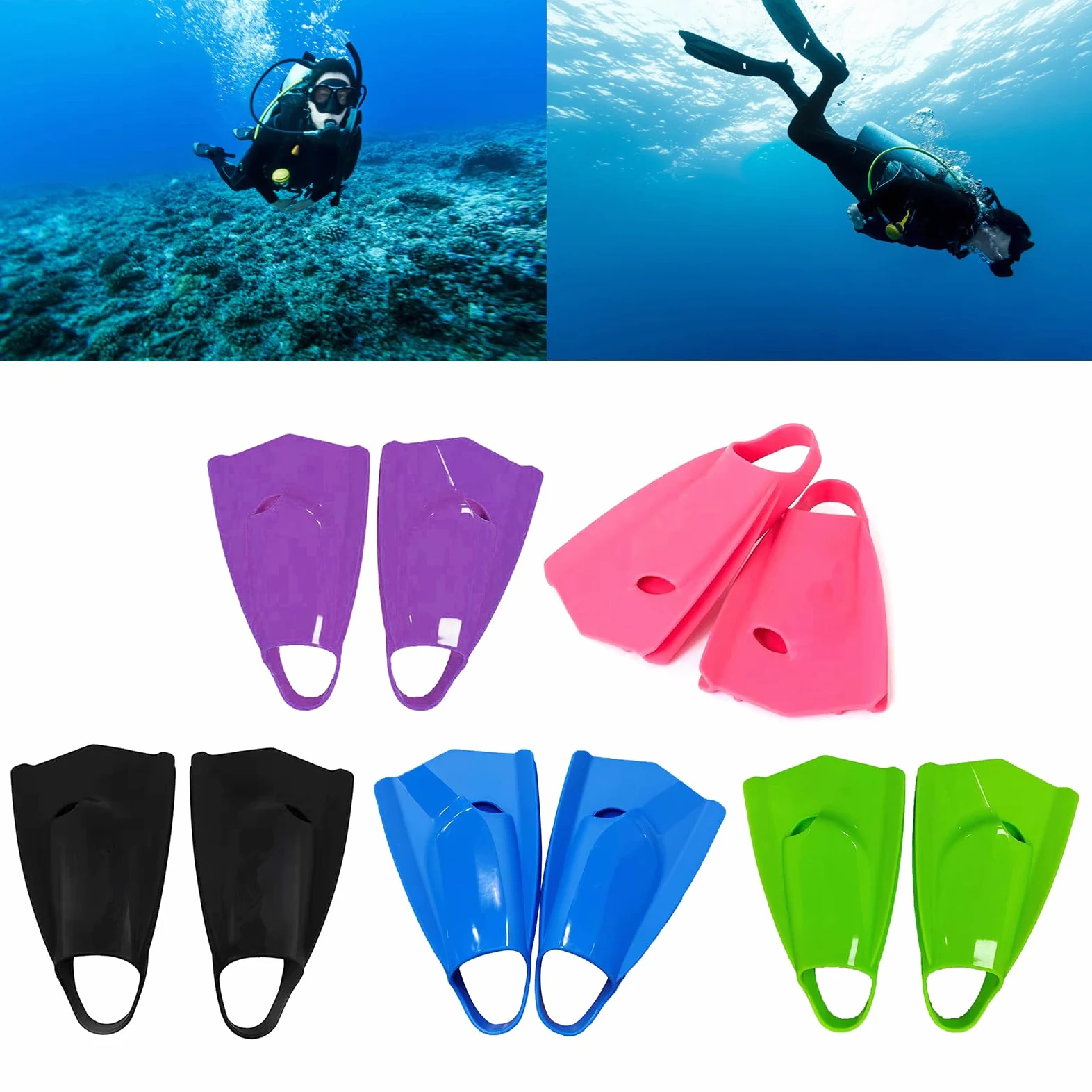 Palmes de natation confortables en silicone pour adolescents et adultes