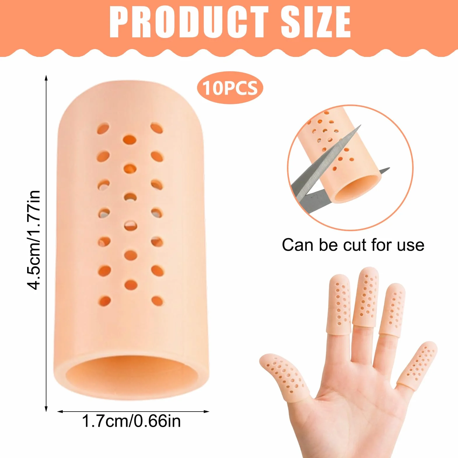 Protège Doigt Silicone 10 Pièces – Pansement Doigt Réutilisable, Protection Travail Bricolage Anti-Frottement