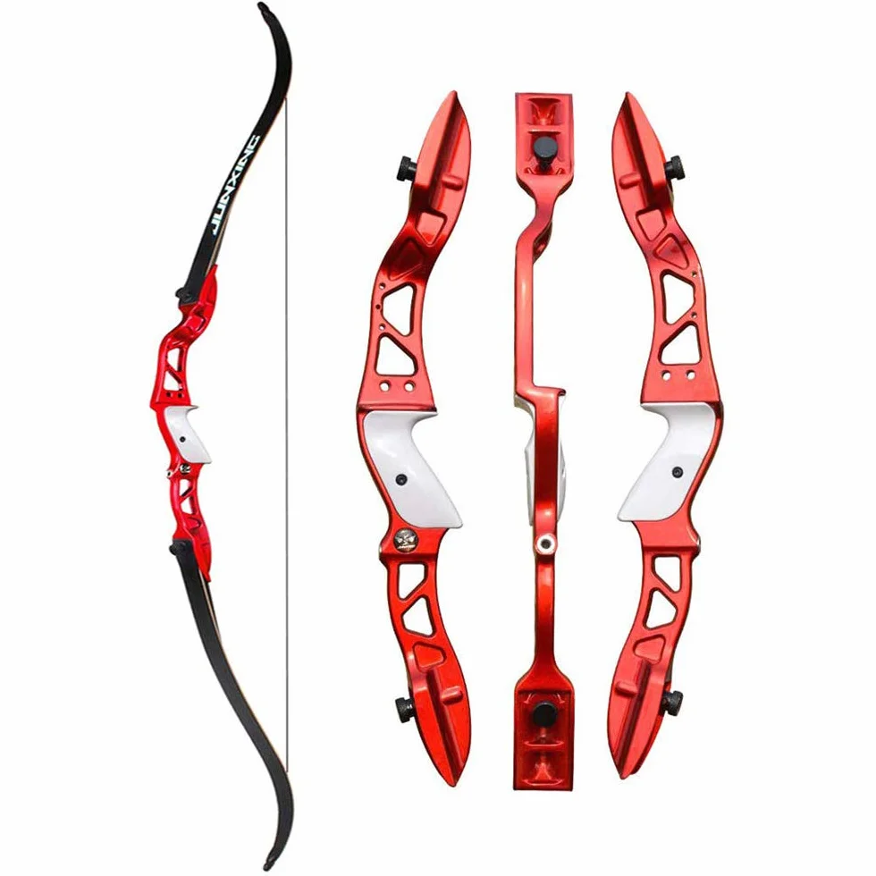Arc Recourbé Takedown 66" 24-36 lbs Riser Alliage Aluminium Flèches Carbone Longbow Set Chasse