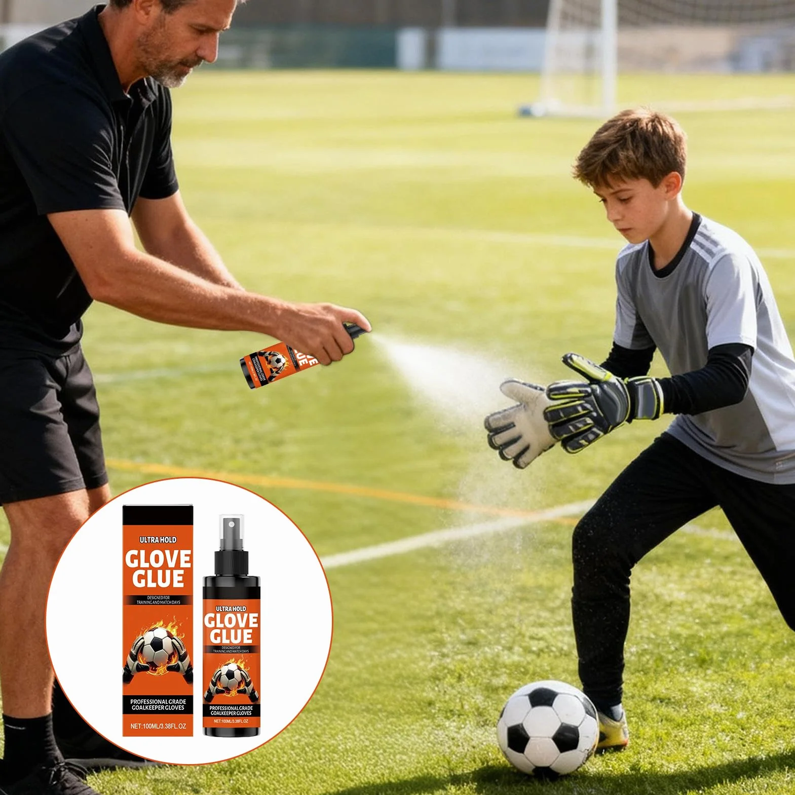 Spray Adhérent pour Gants de Football - 100ml, Antidérapant, Séchage Rapide