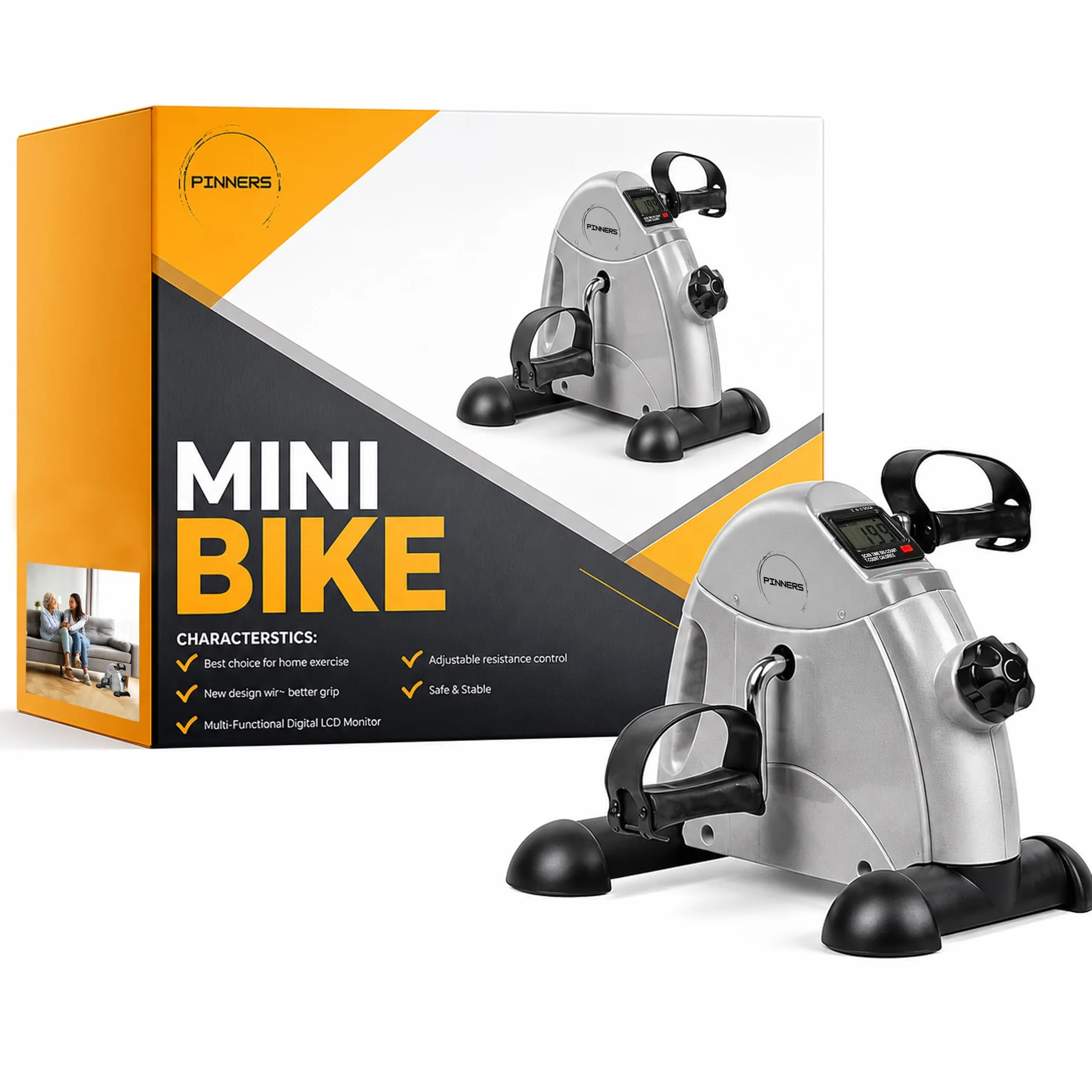 Mini vélo d'appartement, pédales statiques exercice pour personnes âgées