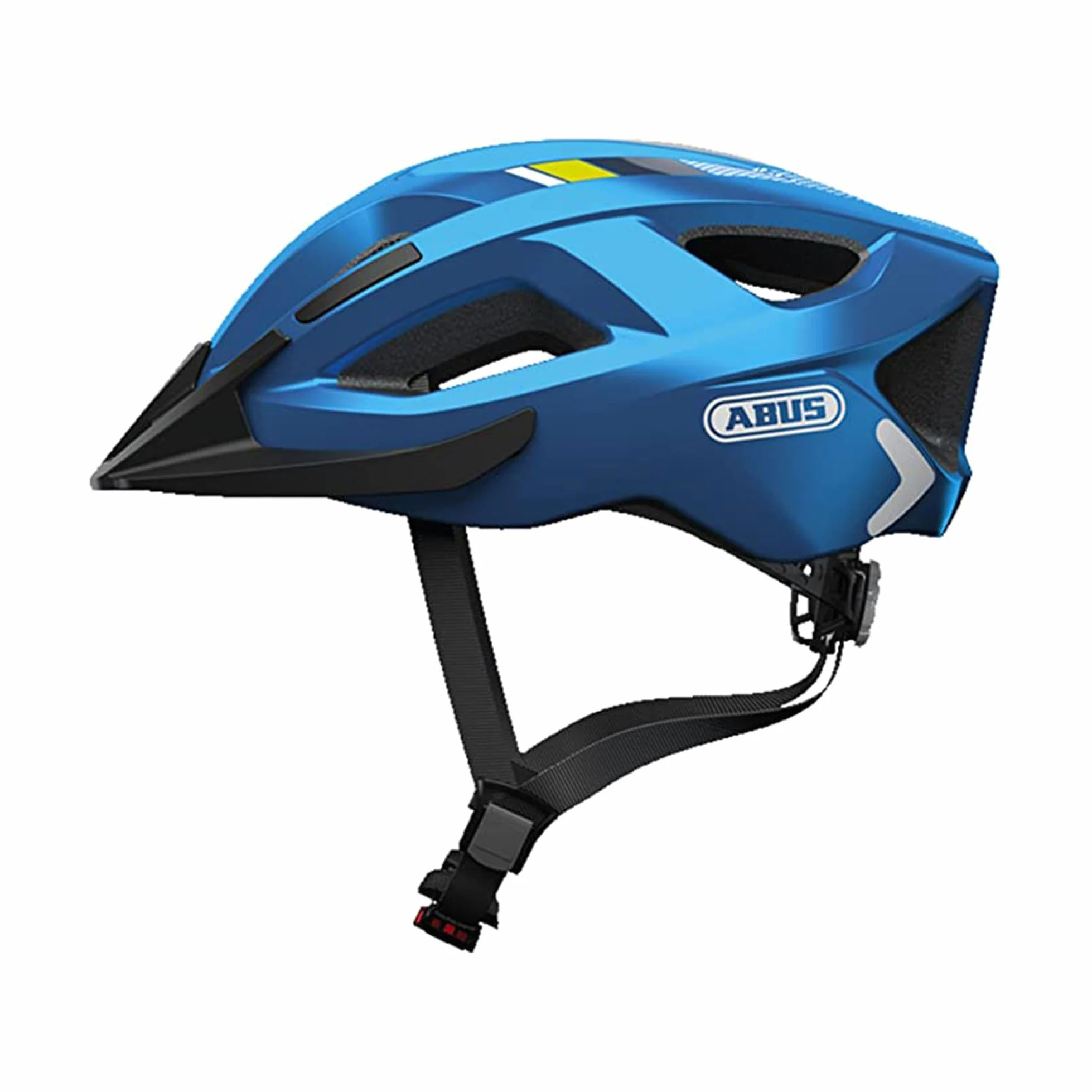 ABUS Casque Vélo Aduro 2.0 avec Lumière, Bleu, Taille M | Casque polyvalent sportif pour la ville, In-Mold EPS et Polycarbonate, bonne ventilation, réflecteurs