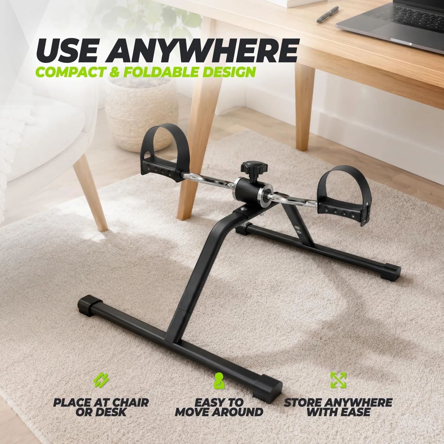 VirtuFit V1 Mini Vélo d'Exercise - Pédale Blanc - Machine de Réhabilitation des Jambes