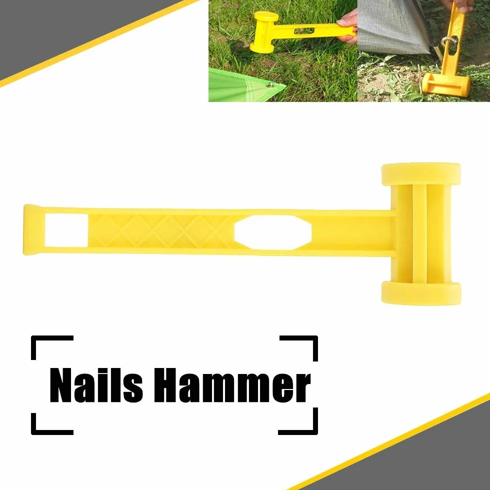 MAGT Marteau, Portable en Plastique Terre Clous Marteau Tente Légère Peg Marteau Camping en Plein Air Outils Accessoires
