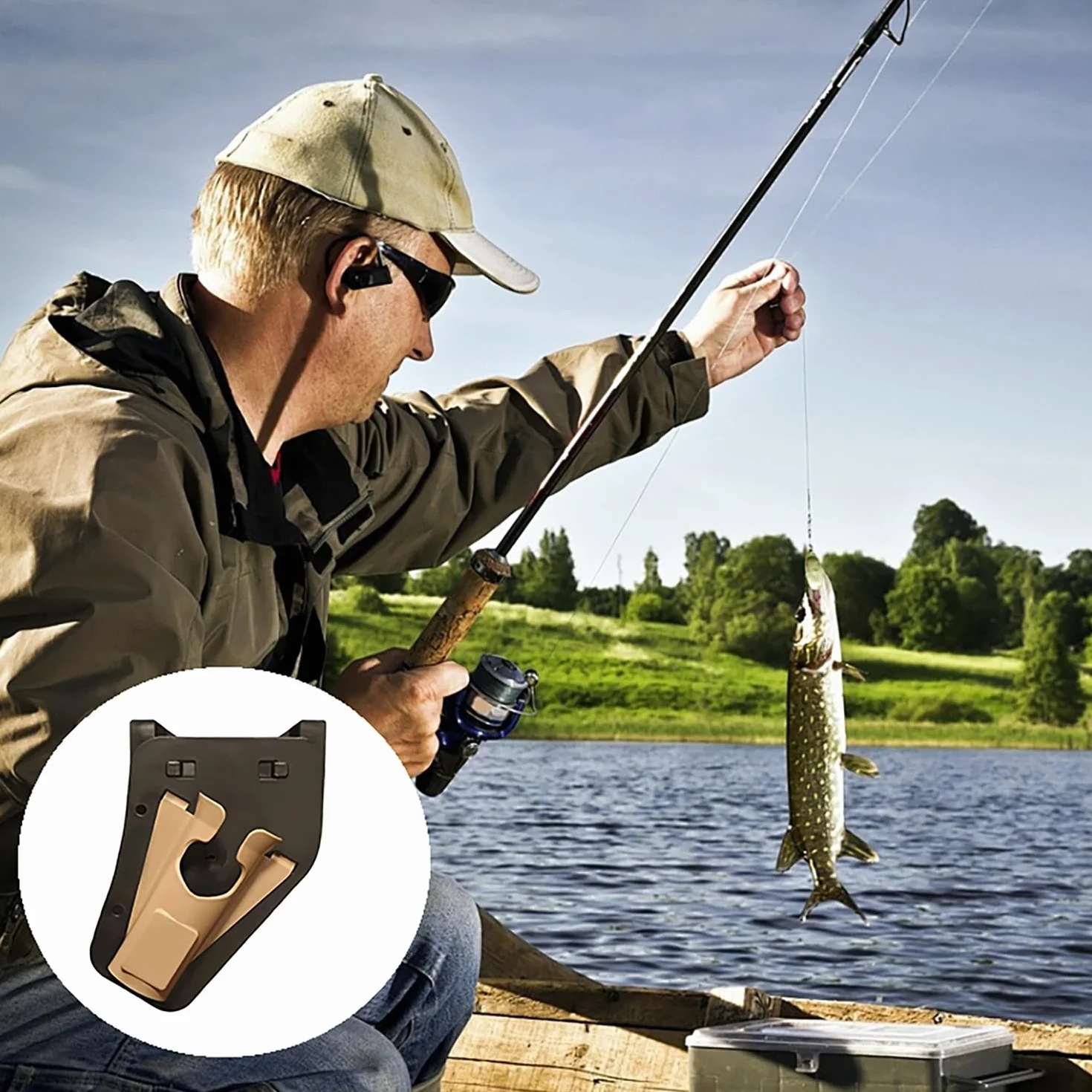 Étui Hanche Canne Pêche Coulissant, Porte-Canne Ceinture Support Portable Mains Libres
