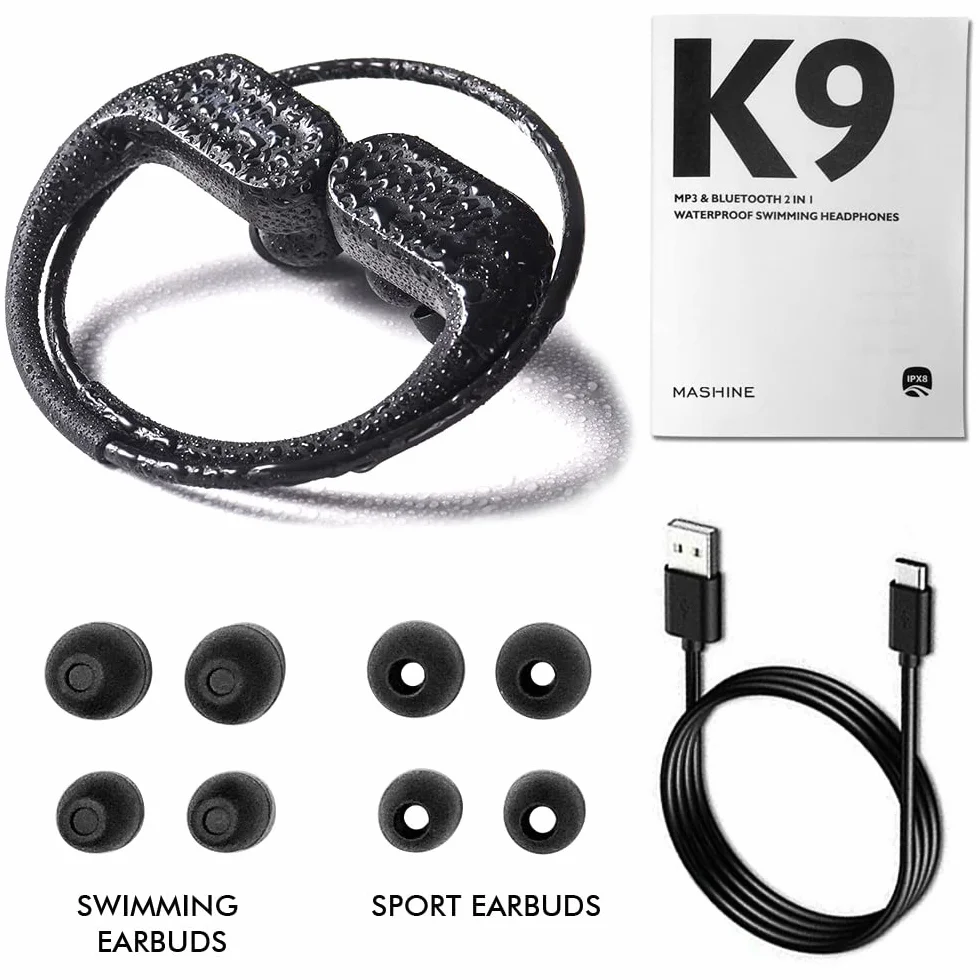 Écouteurs de Natation Bluetooth Lecteur MP3 IPX8 Étanche 3 Mètres