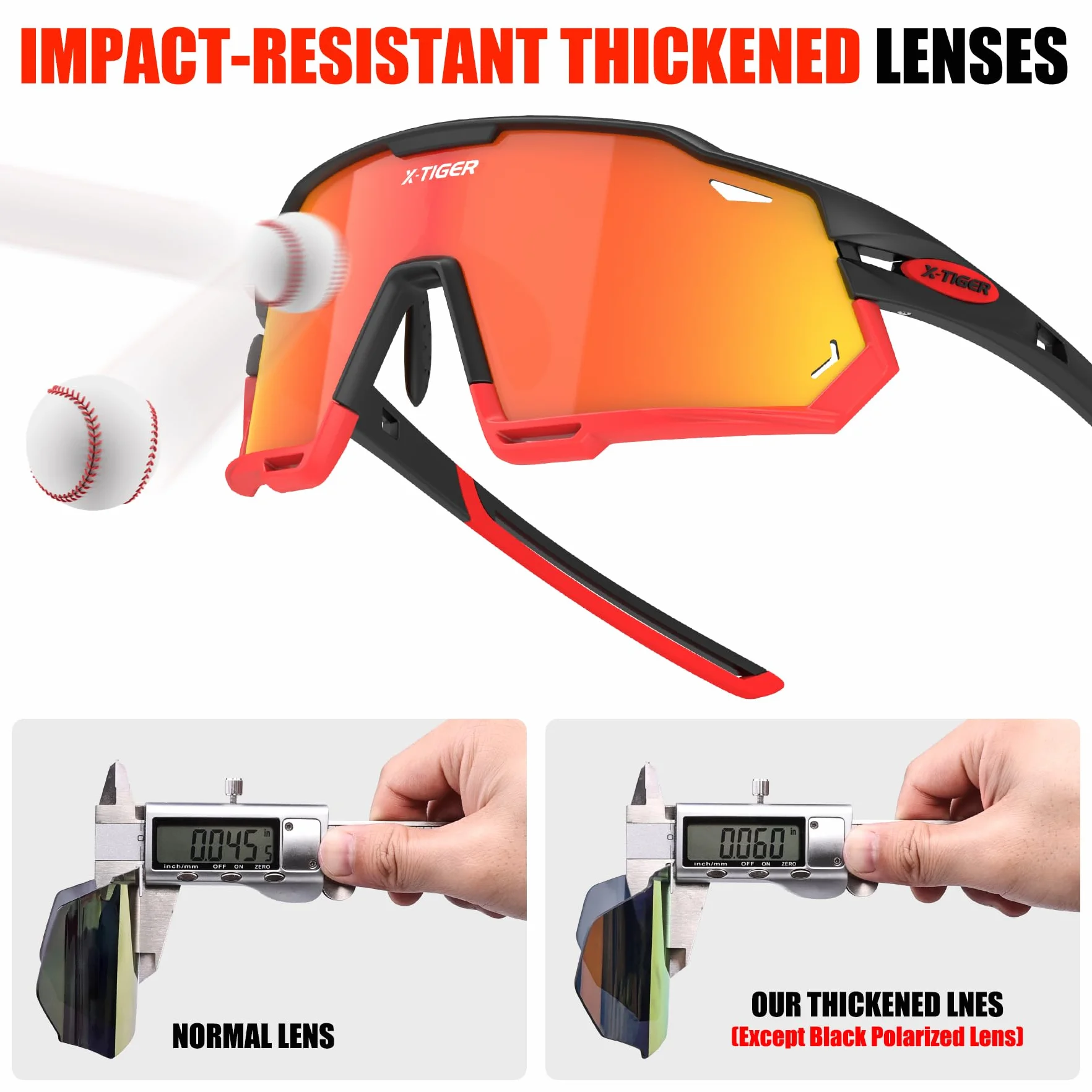 X-TIGER Lunettes de Cyclisme VTT Homme avec 5 Lentilles Interchangeables Protection UV400