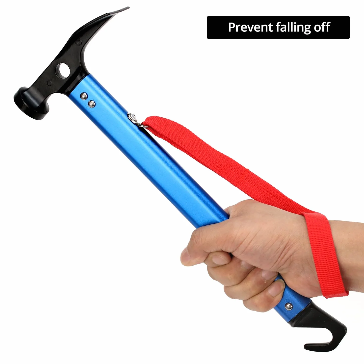 Marteau de Camping QWORK 30.5 cm, Maillet Extérieur en Aluminium avec Extracteur de Piquets